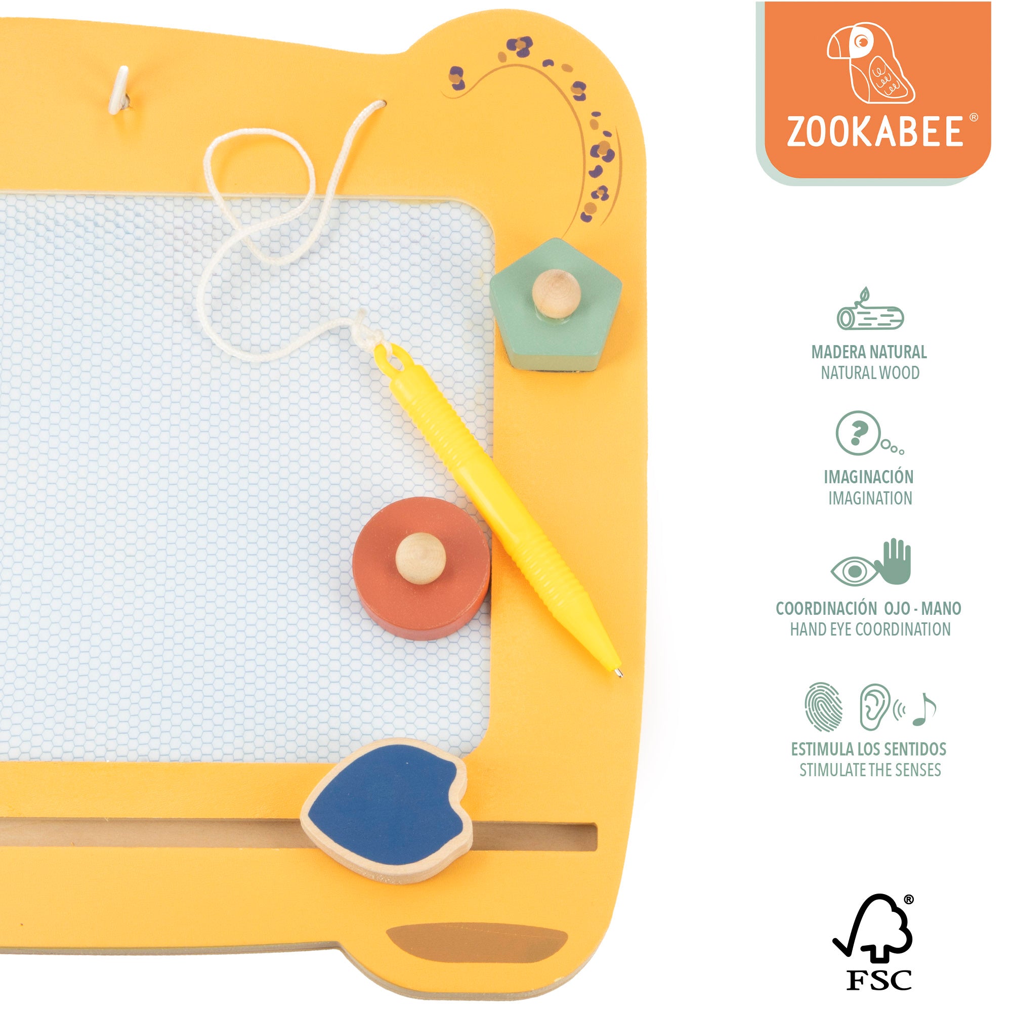 WOOMAX Zookabee Pizarra de madera mágica
