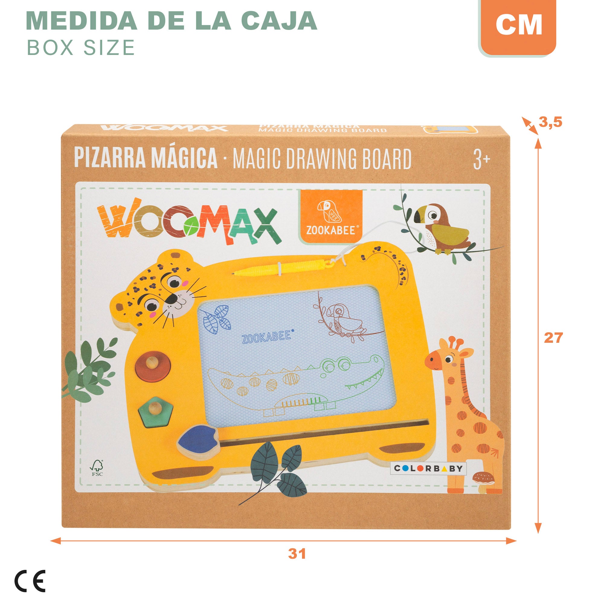 WOOMAX Zookabee Pizarra de madera mágica