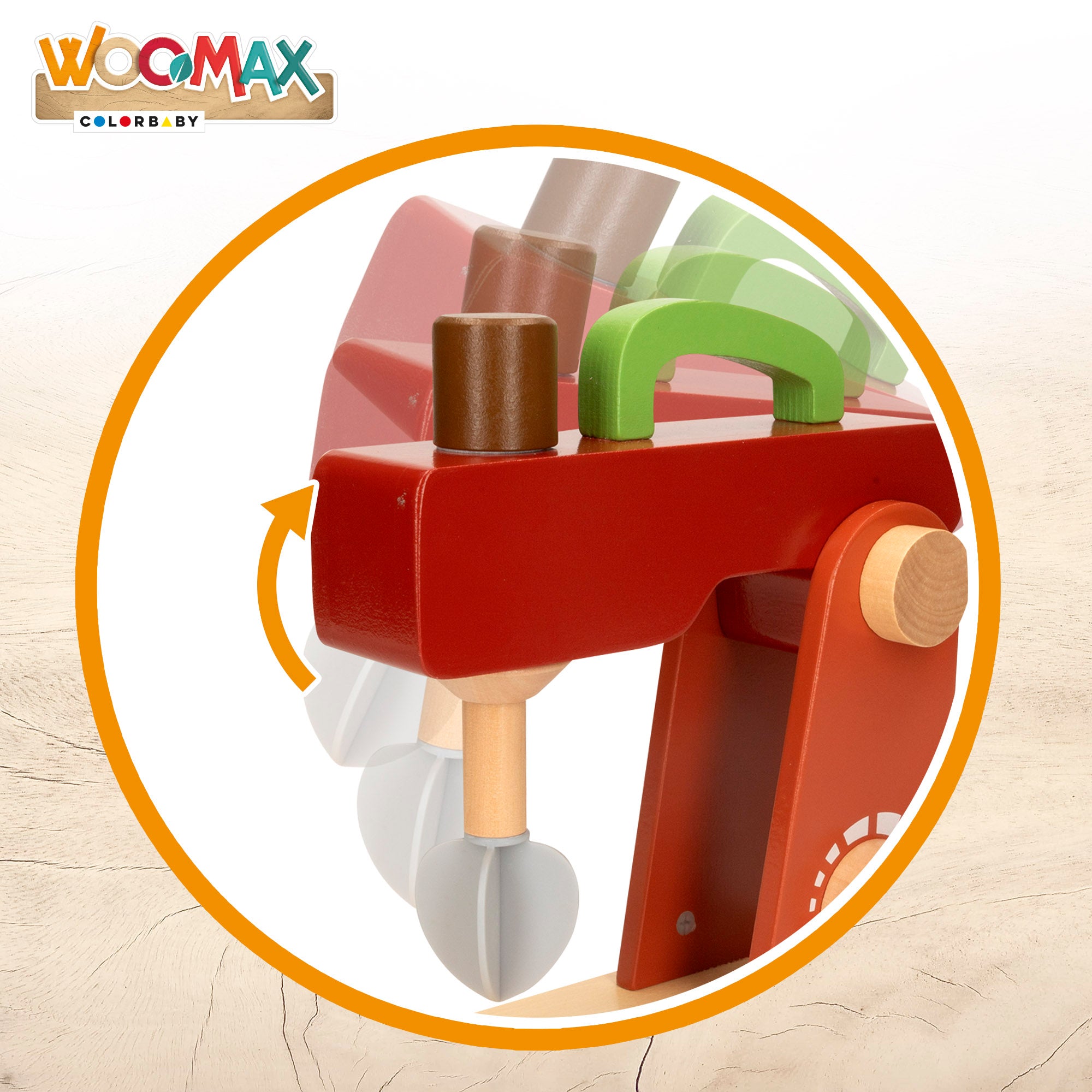 WOOMAX Batidora de juguete de madera con accesorios