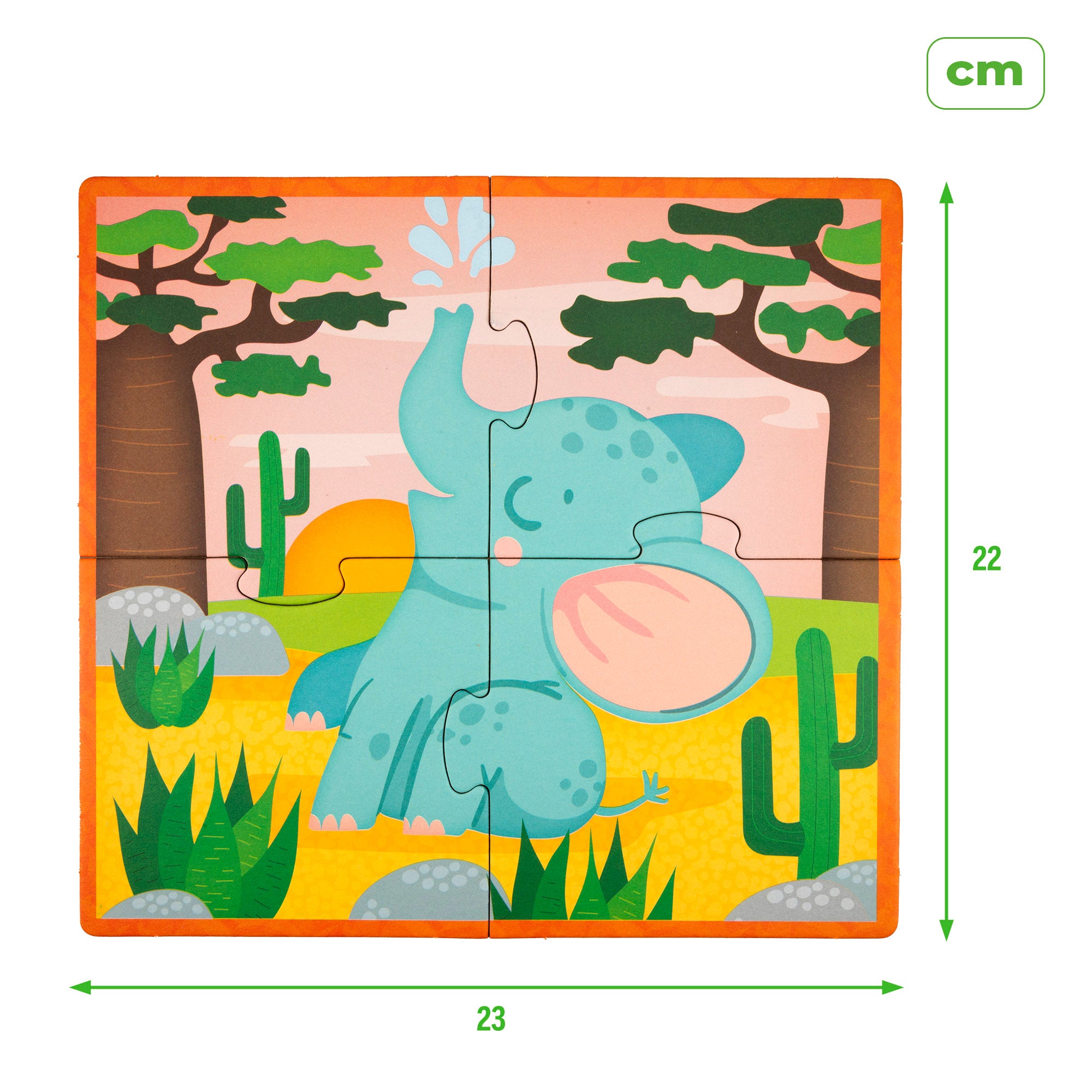Montessori Lisciani 6 Puzzles animales 4 piezas con 4 cubos madera