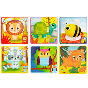 Montessori Lisciani Pack 6 puzzles animales 4 piezas