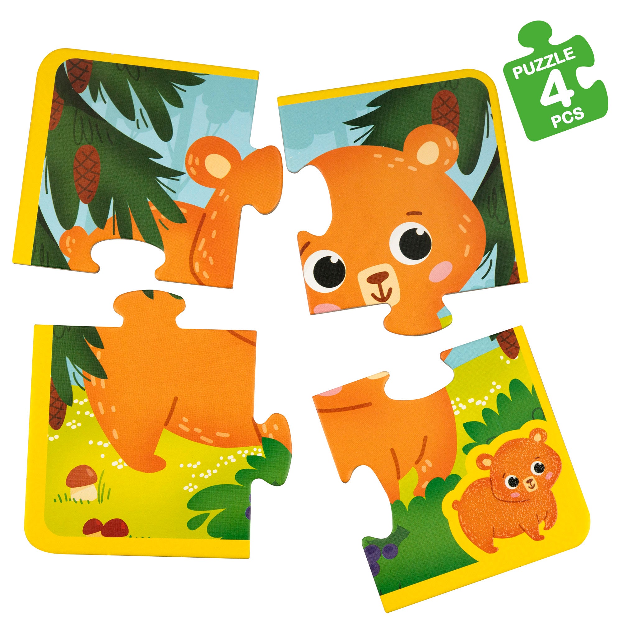Montessori Lisciani Pack 6 puzzles animales 4 piezas
