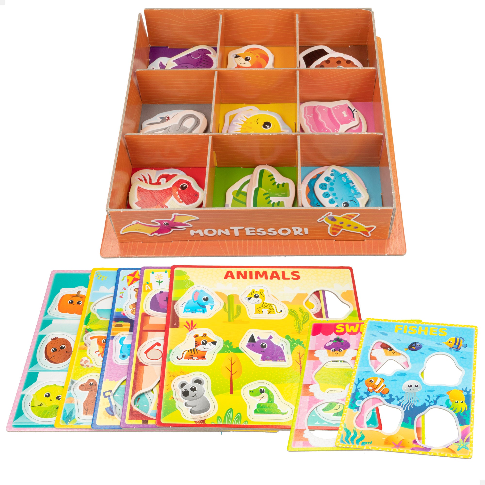 Montessori Lisciani Juego infantil de clasificación Box Colours 61 piezas