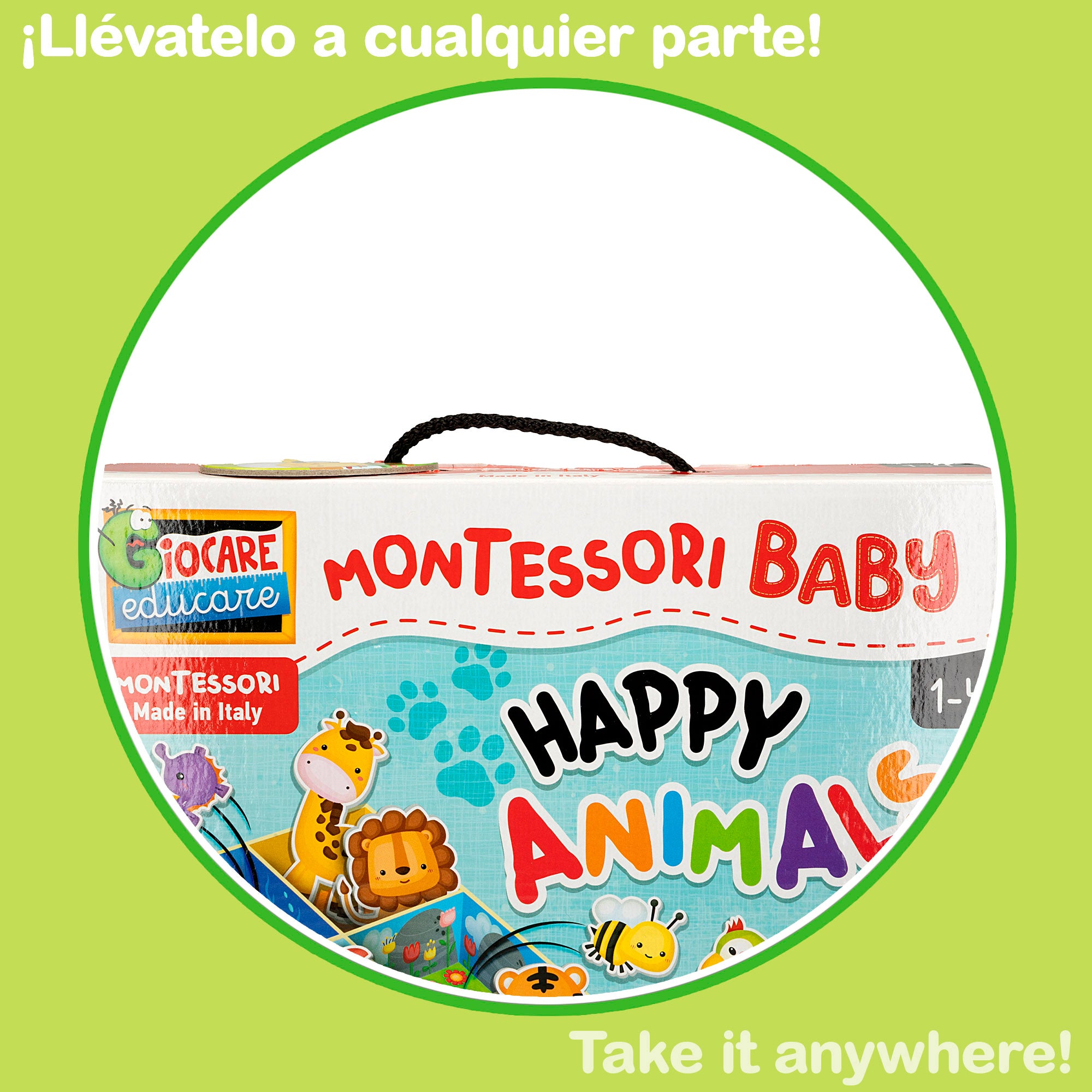 Montessori Lisciani Juego infantil de clasificación Happy Animals 57 figuras