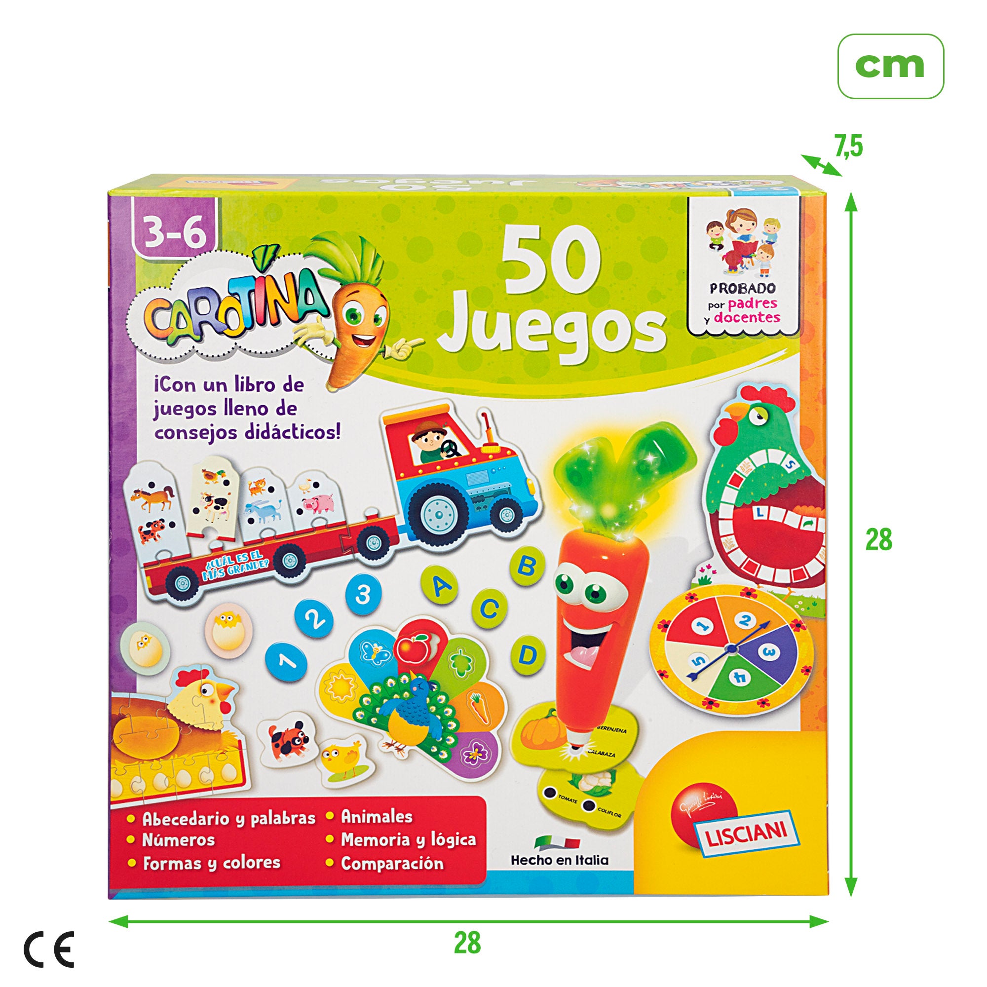 Lisciani Juego de mesa 50 juegos con bolígrafo parlante Carotina
