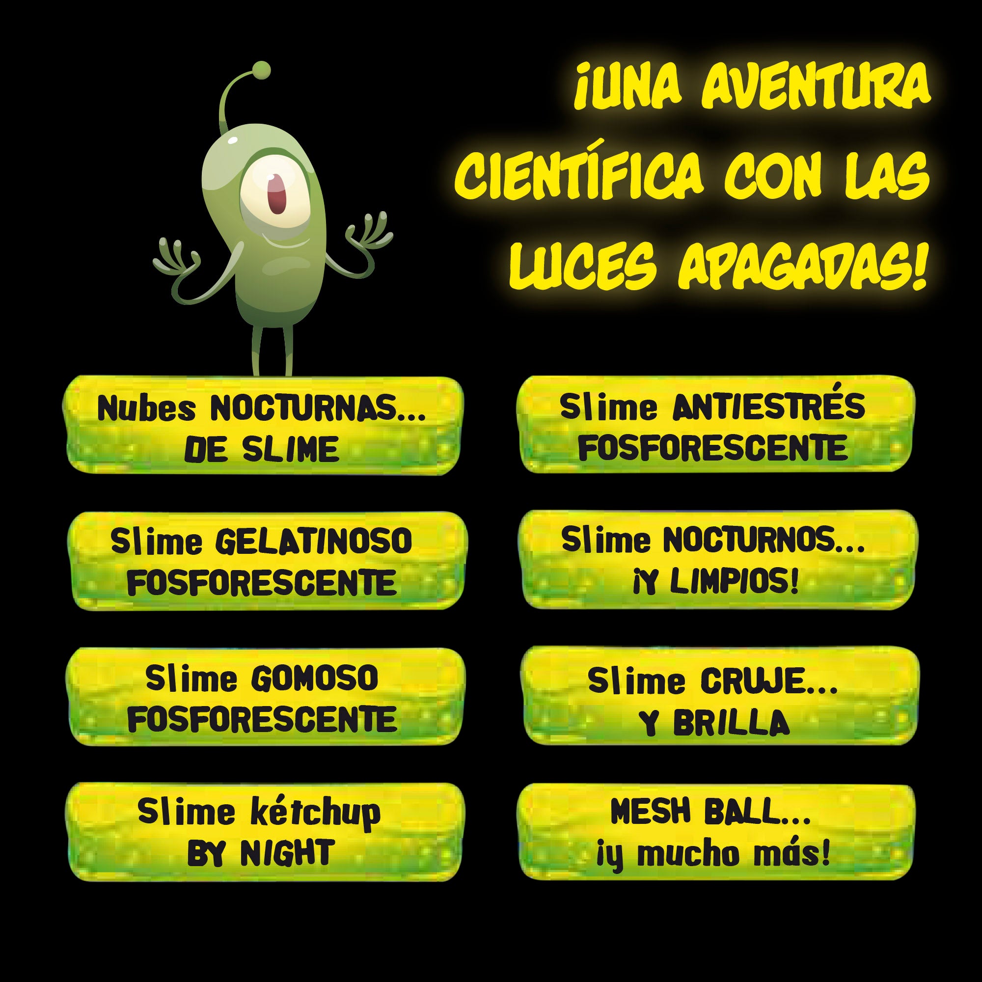 Lisciani Juegos de slime con 50 experimentos científicos fosforescentes Crazy Science