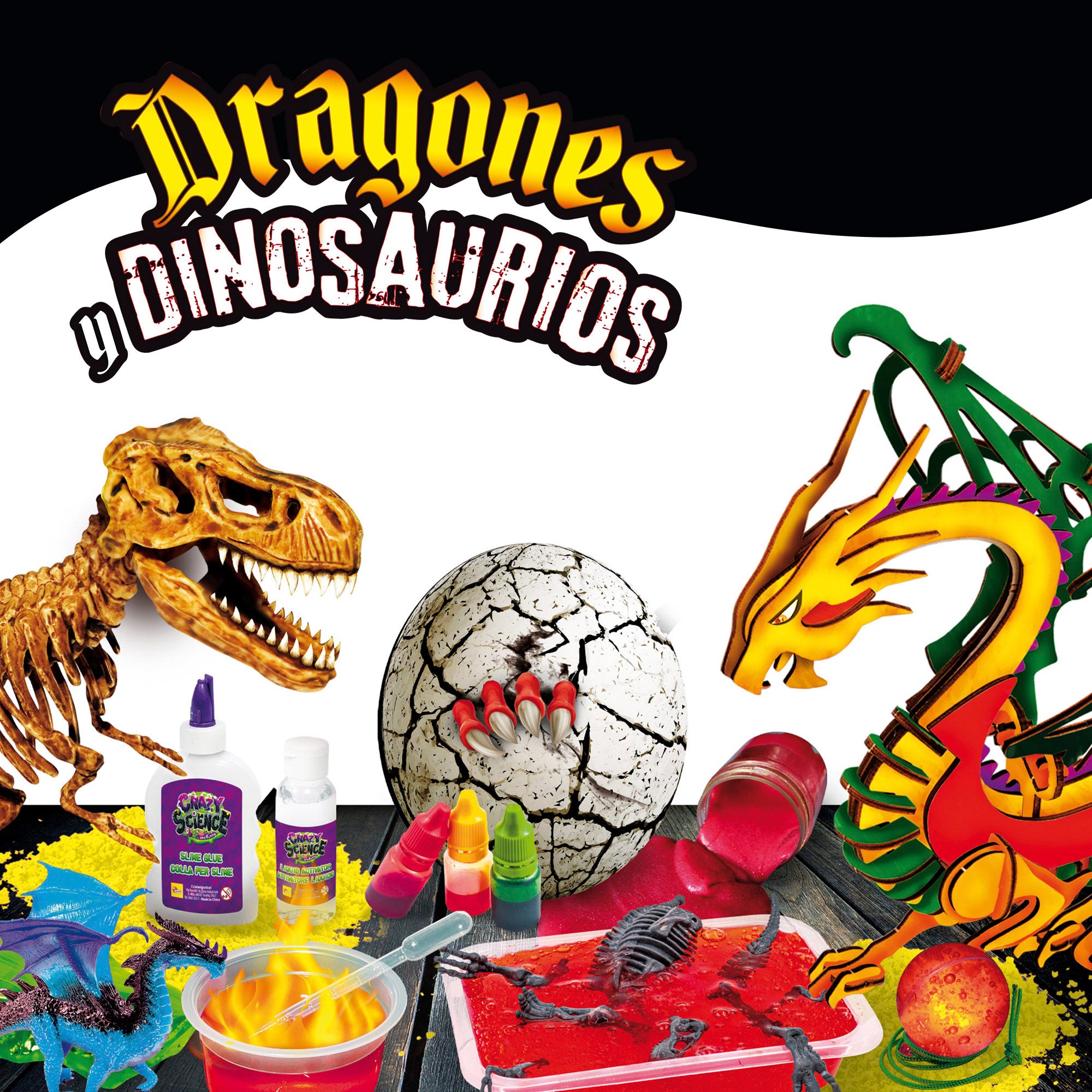 Lisciani Juego de dinosaurios y dragones Crazy Science