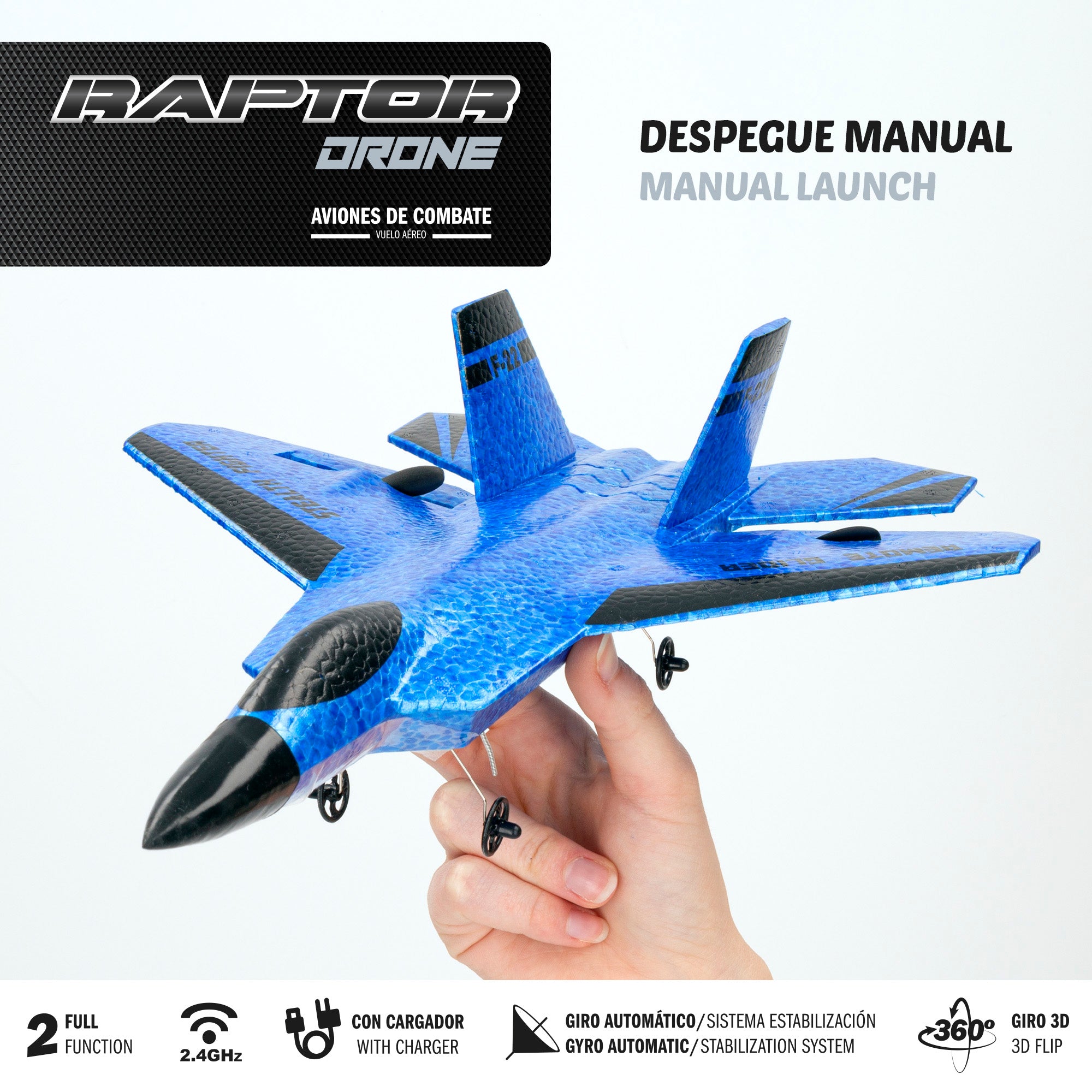 Avión teledirigido de combate giro 360 º con estabilizador 25 cm Speed & Go