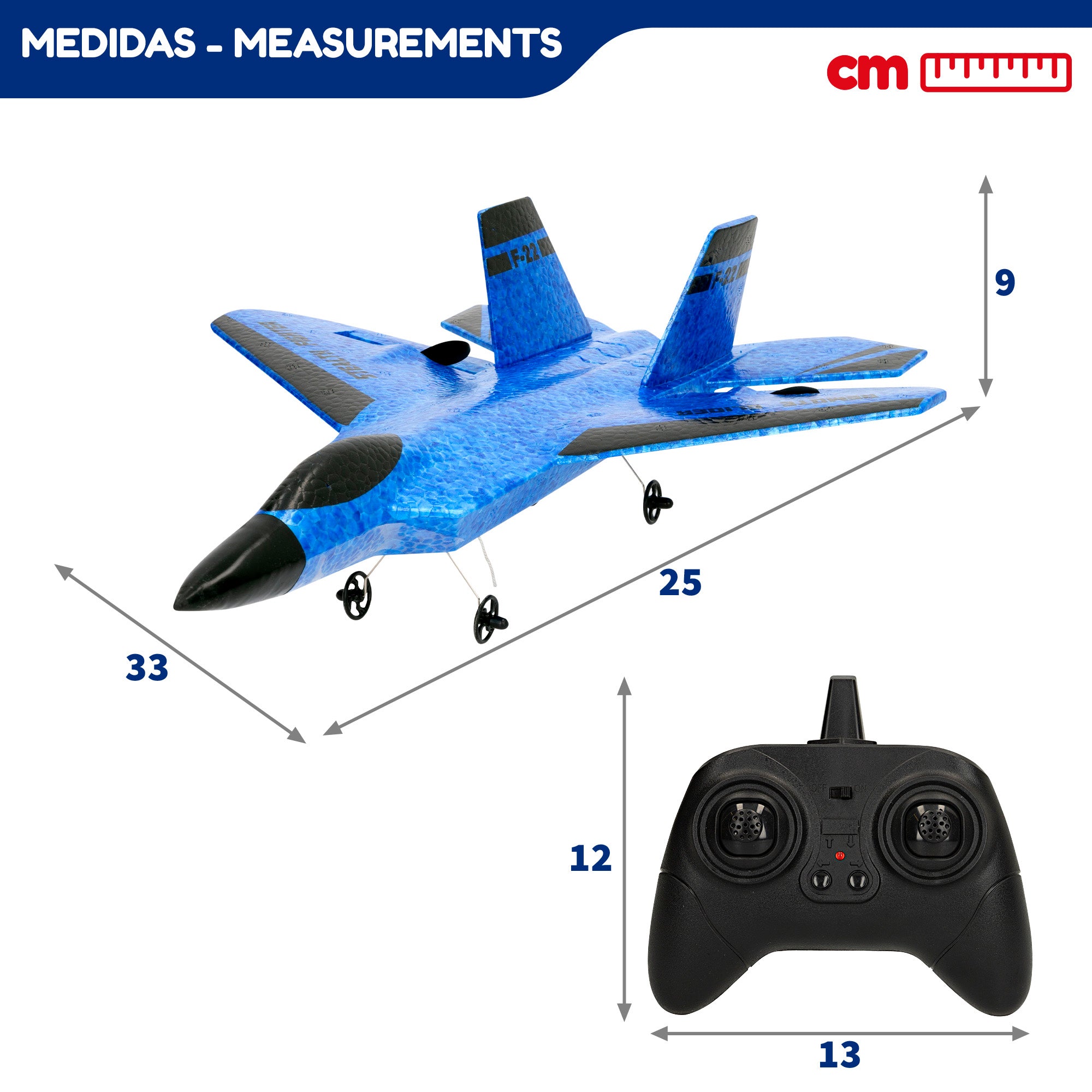 Avión teledirigido de combate giro 360 º con estabilizador 25 cm Speed & Go