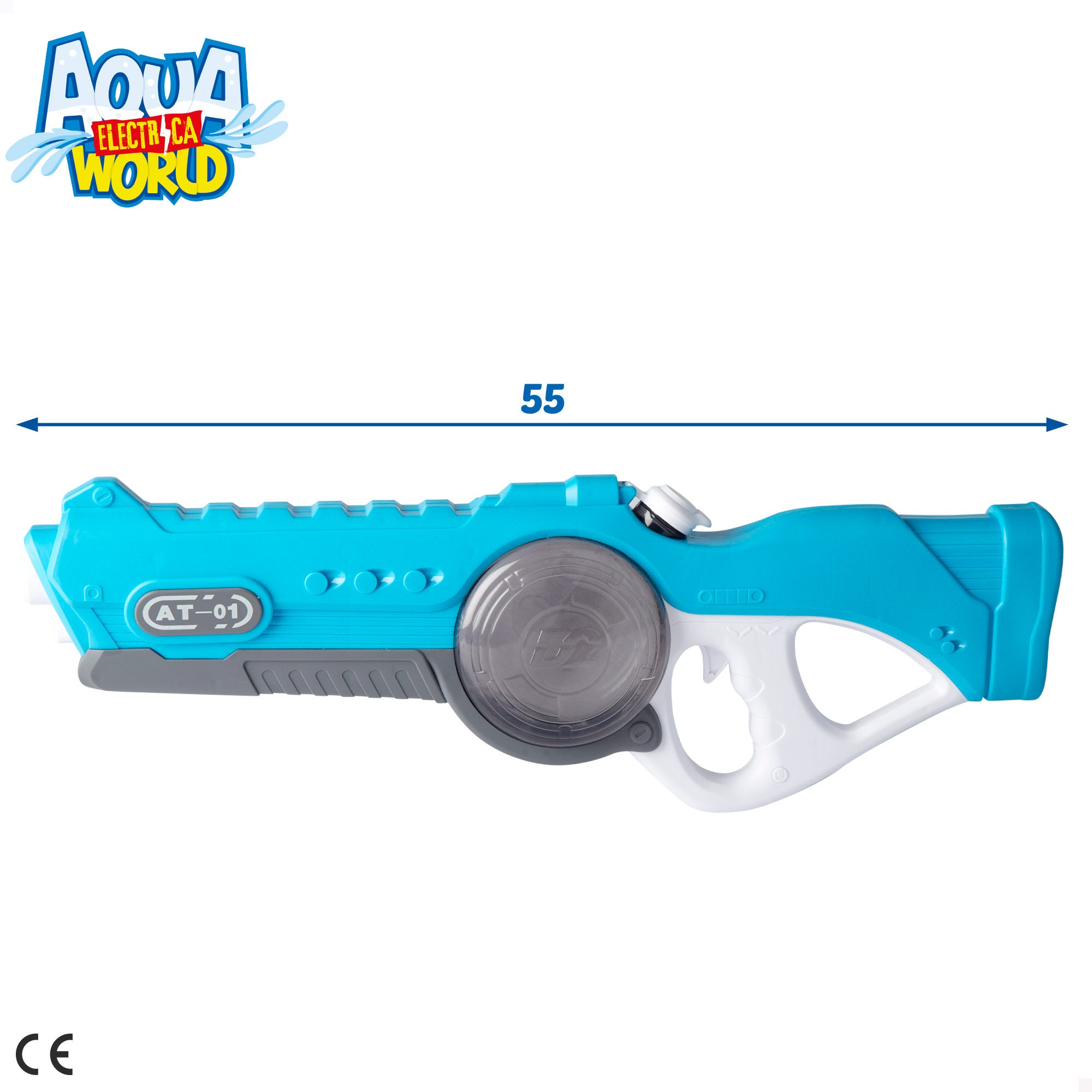 Aqua World Pistola de agua eléctrica 55 cm con luz y sonido