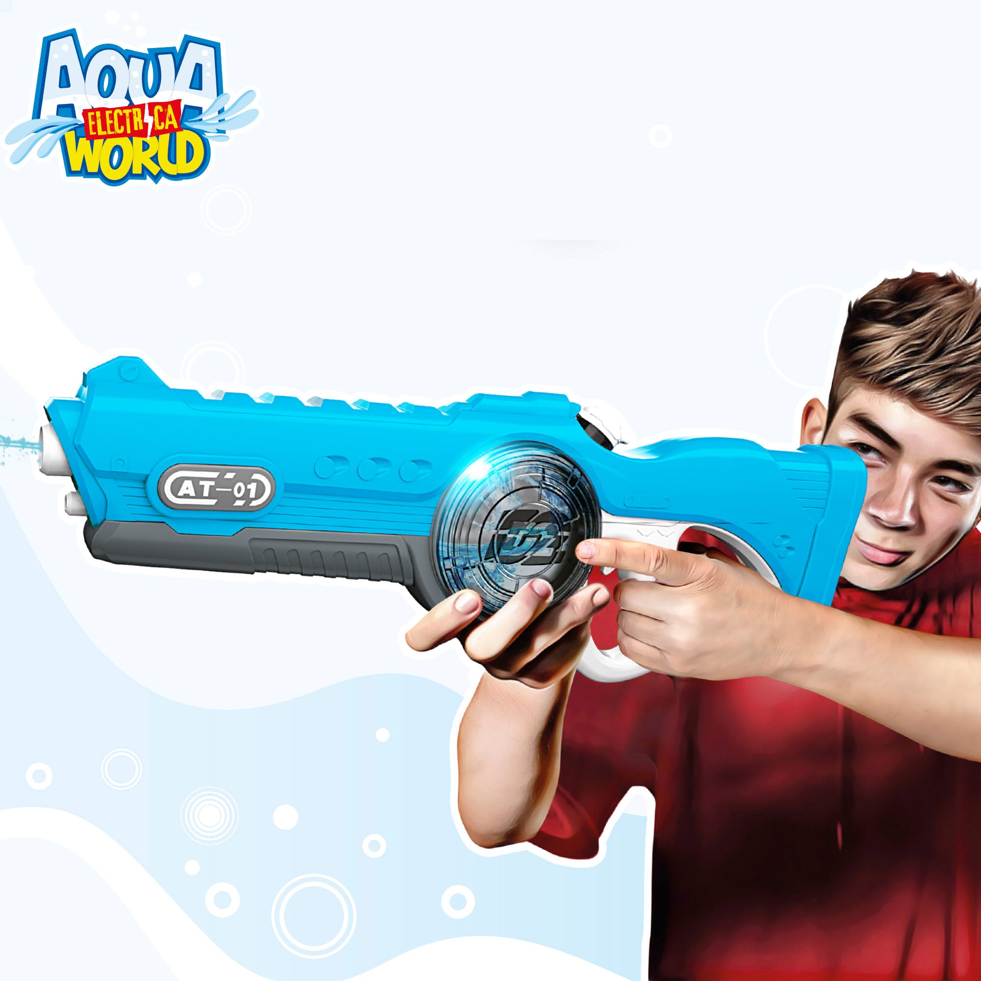 Aqua World Pistola de agua eléctrica 55 cm con luz y sonido