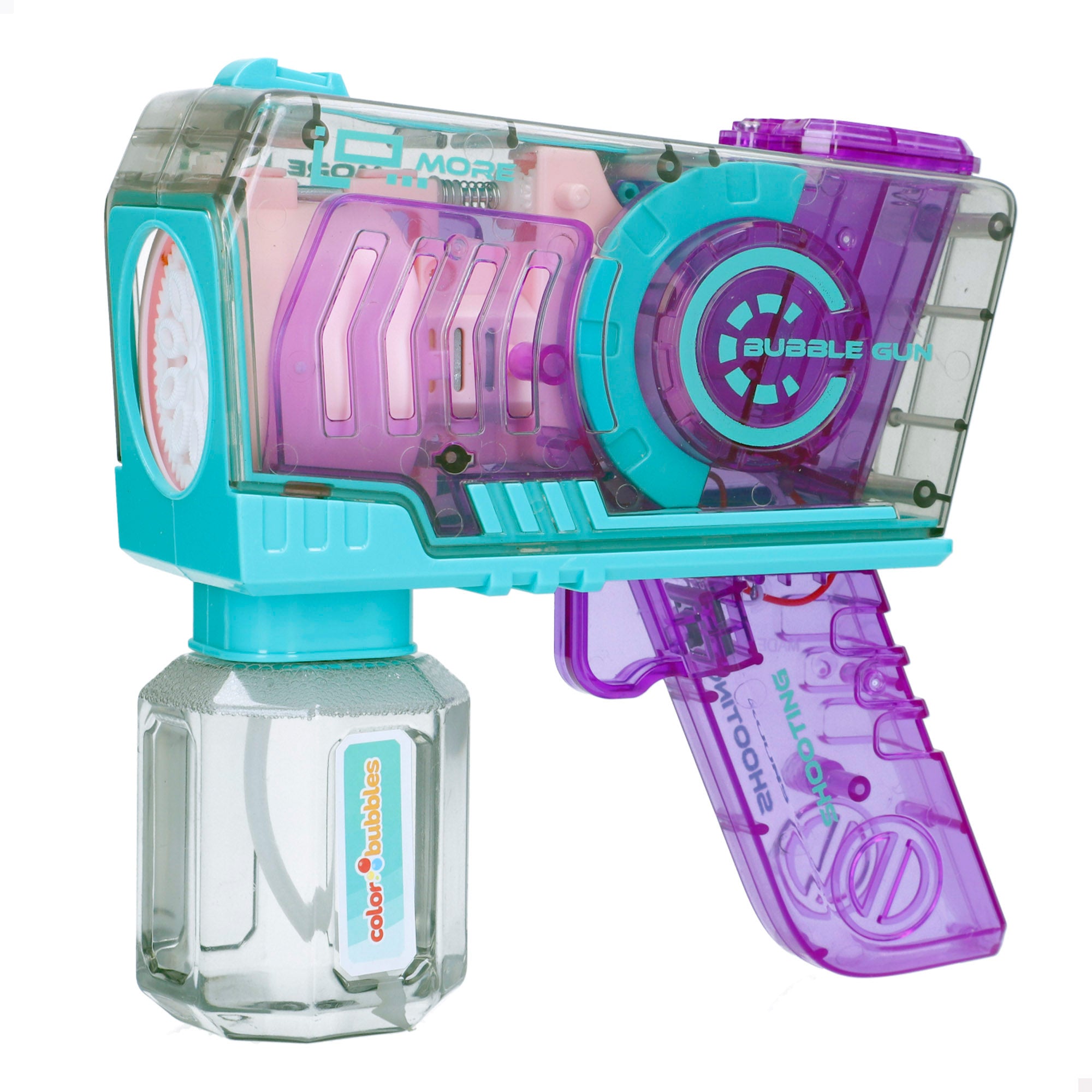 Pistola de pompas de jabón recargable 16 cm Color Bubbles