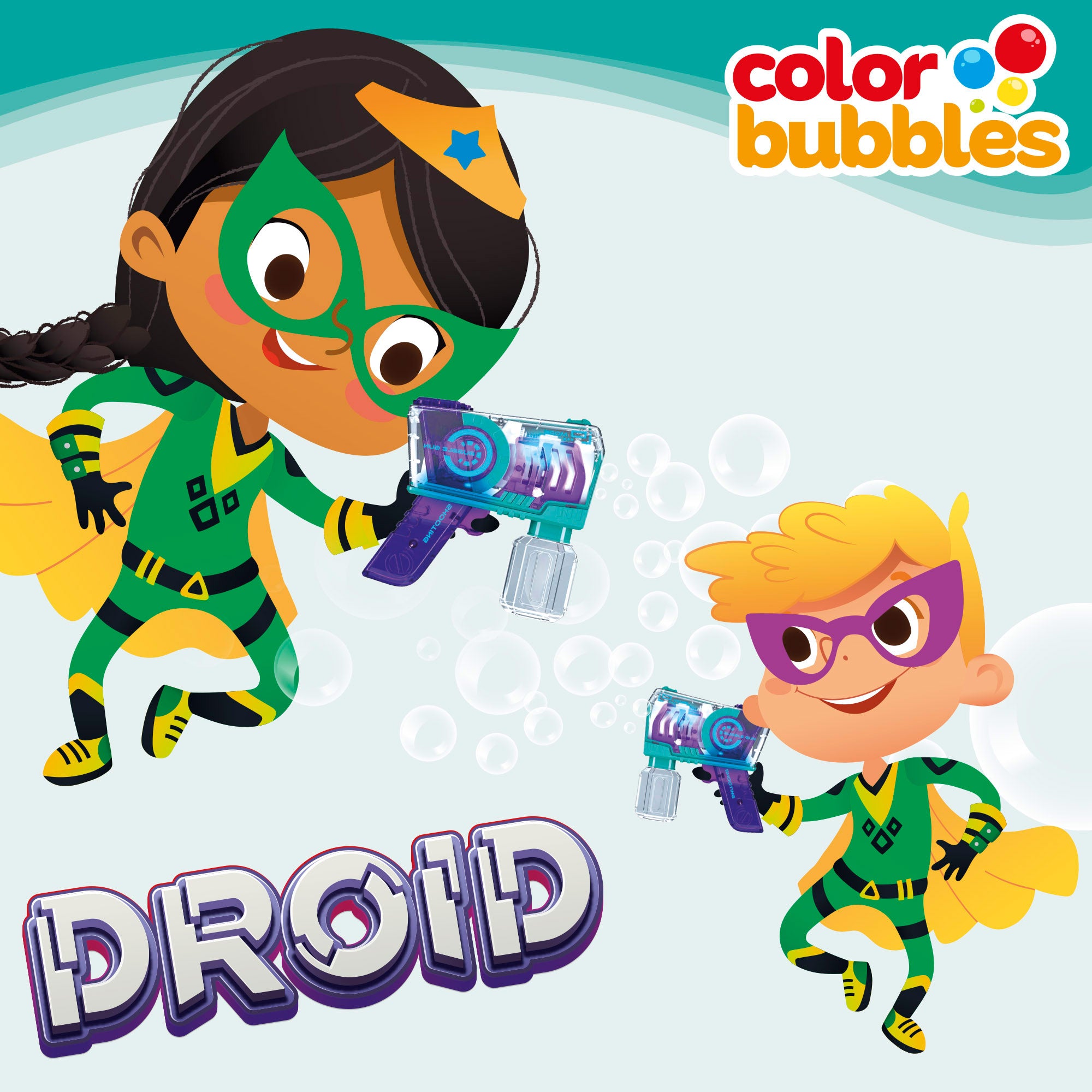 Pistola de pompas de jabón recargable 16 cm Color Bubbles