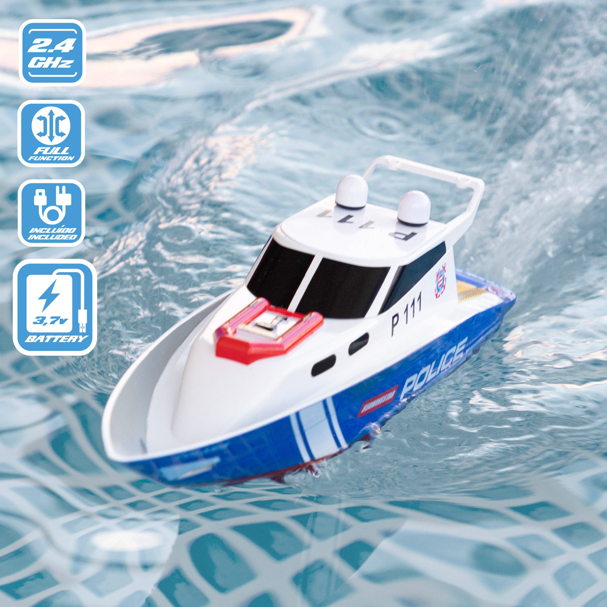 Lancha teledirigida policía 36 cm Racing Boat