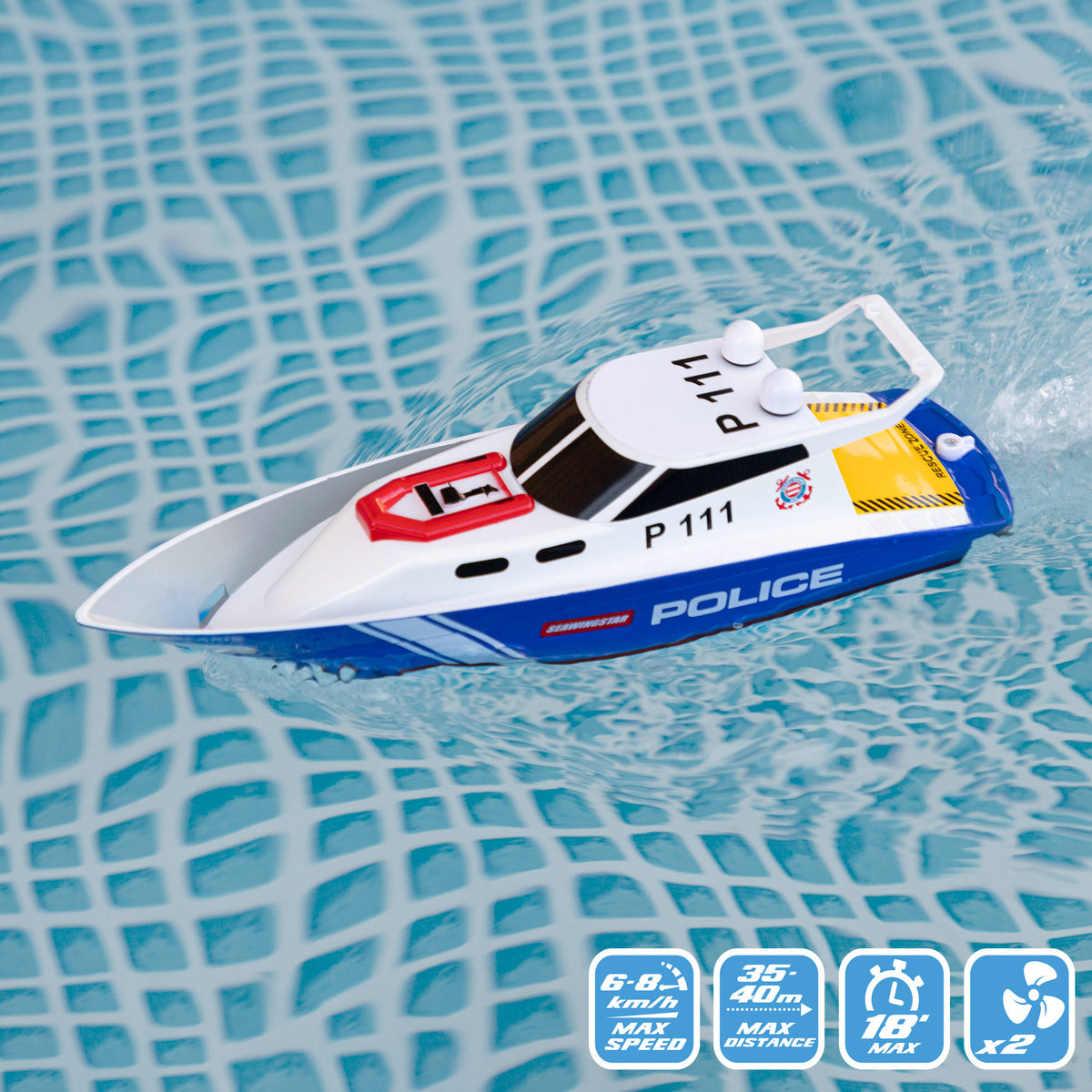 Lancha teledirigida policía 36 cm Racing Boat