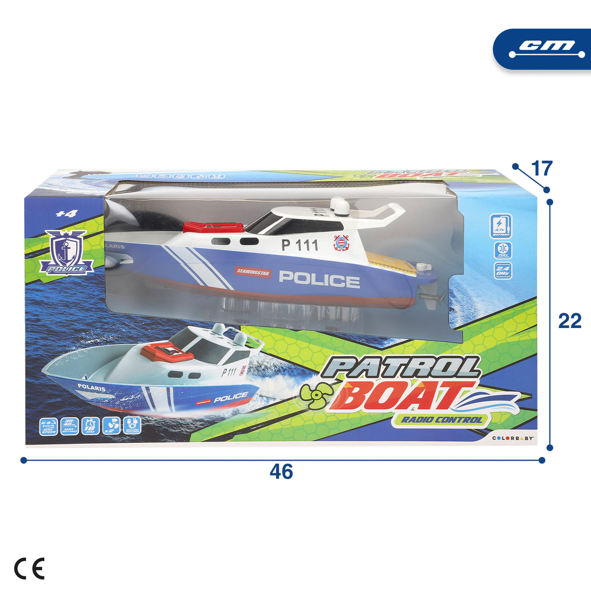 Lancha teledirigida policía 36 cm Racing Boat