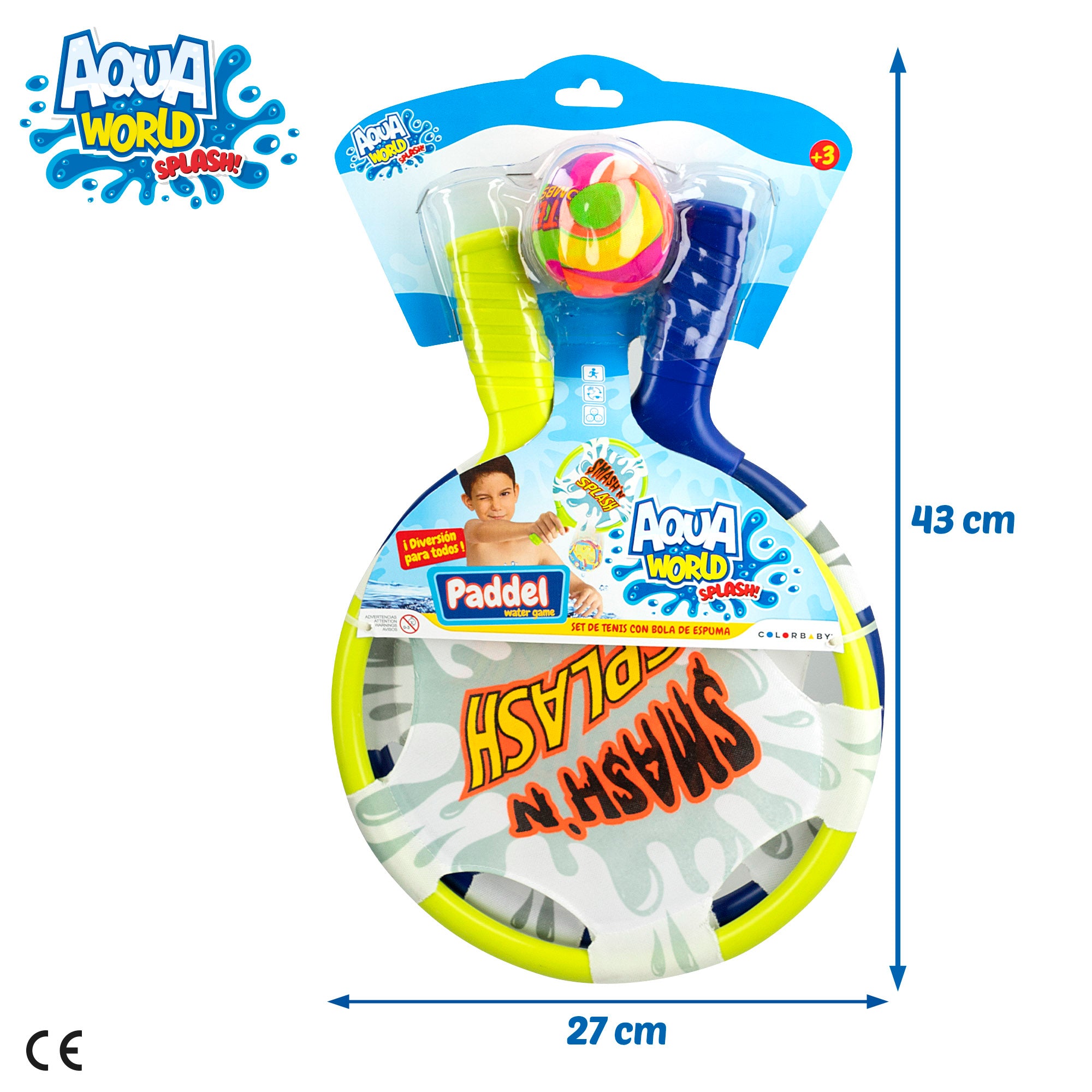 Aqua World Set 2 palas con pelota de espuma