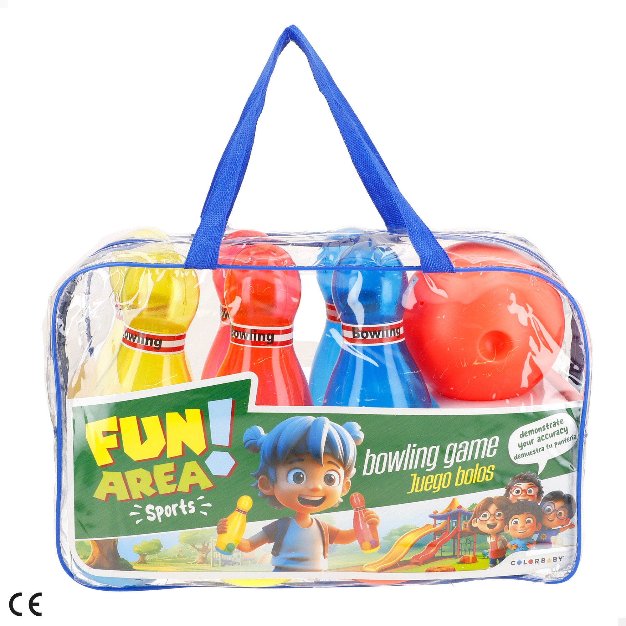 Juego de bolos 20 cm con bola y bolsa transporte Fun Area!