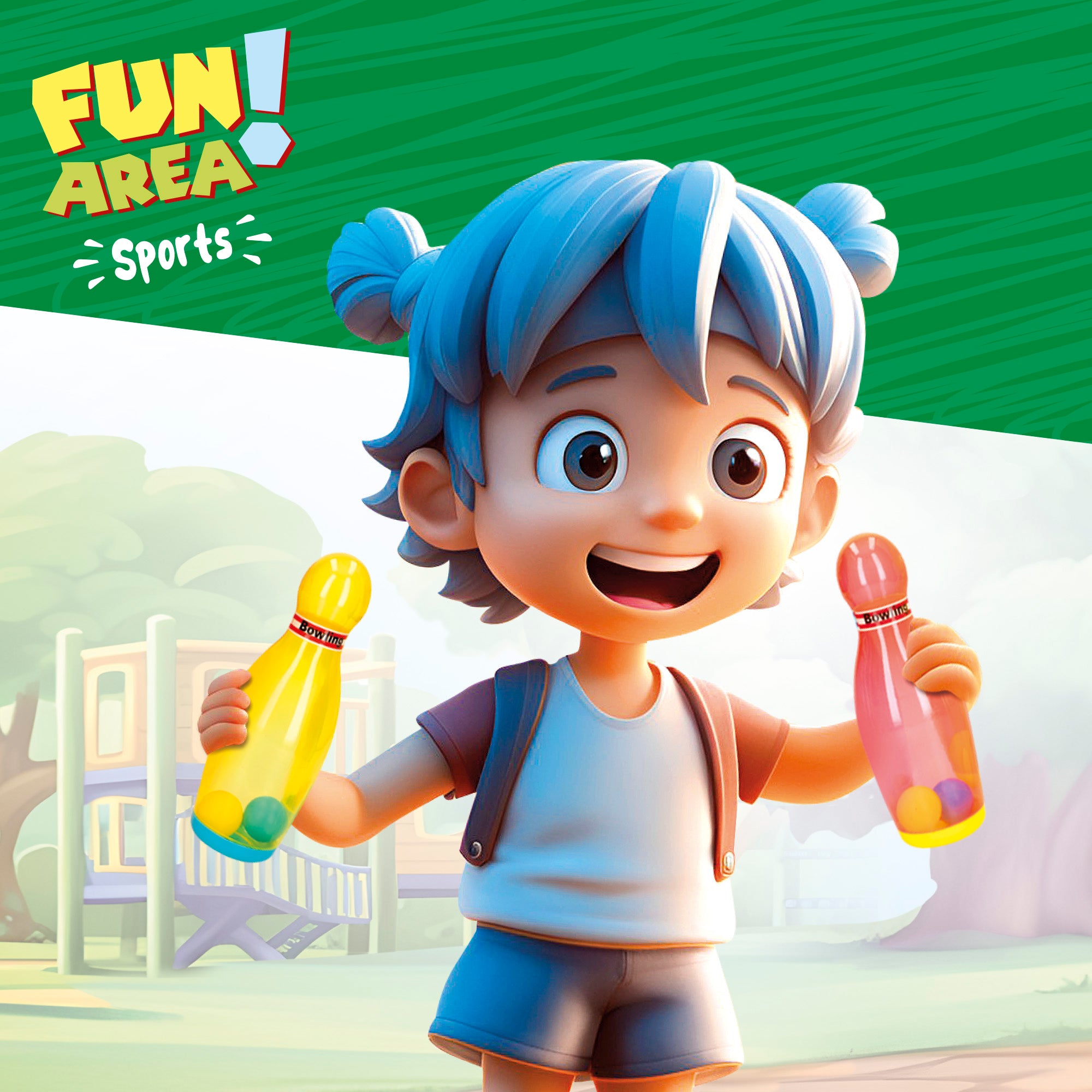 Juego de bolos 20 cm con bola y bolsa transporte Fun Area!