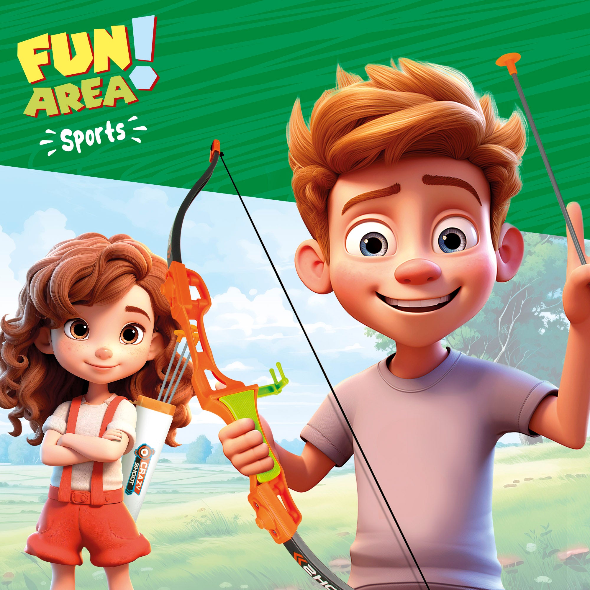 Set arco y flechas 50 cm con dianas y funda Fun Area!