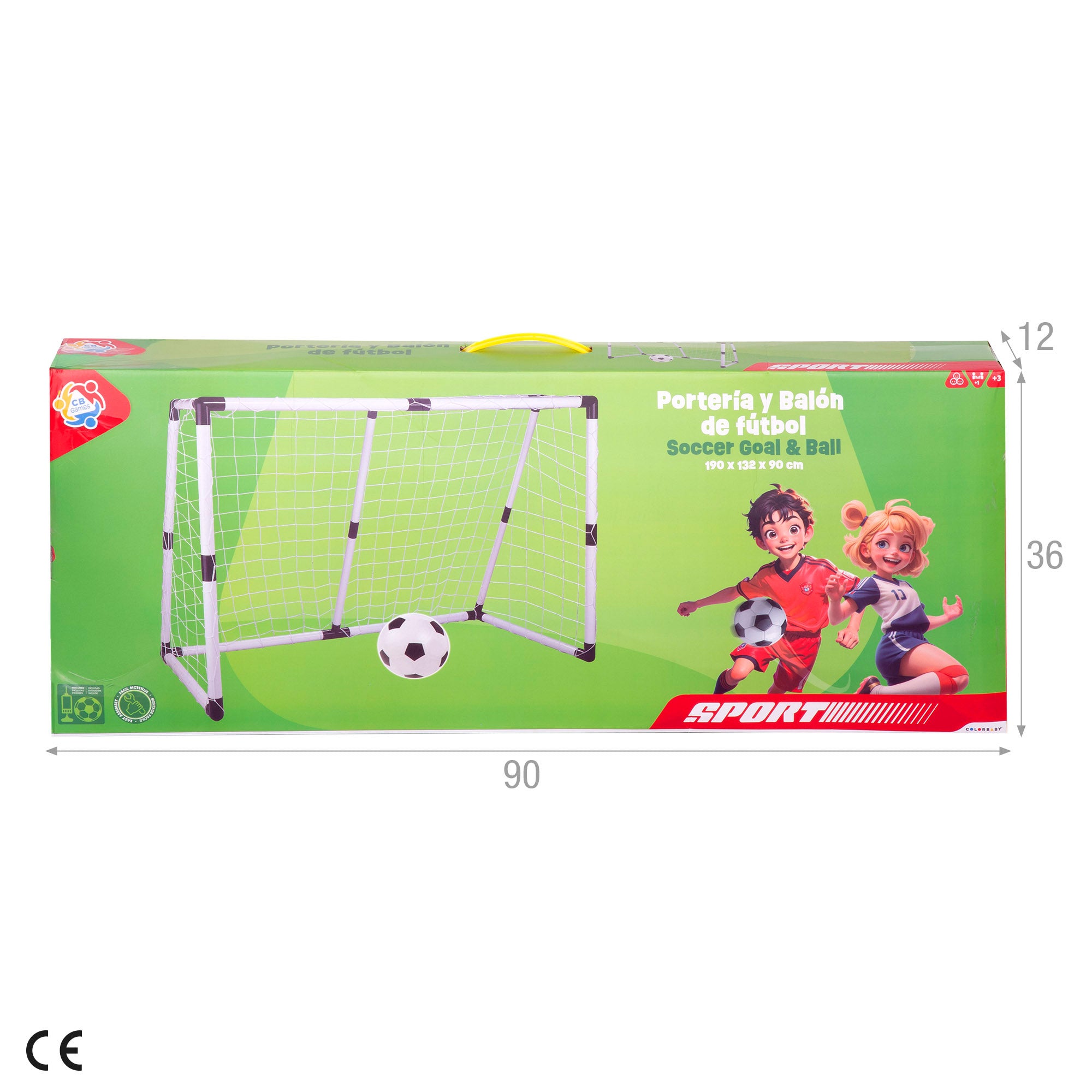 Portería de fútbol para niños con pelota e hinchador CB Sports