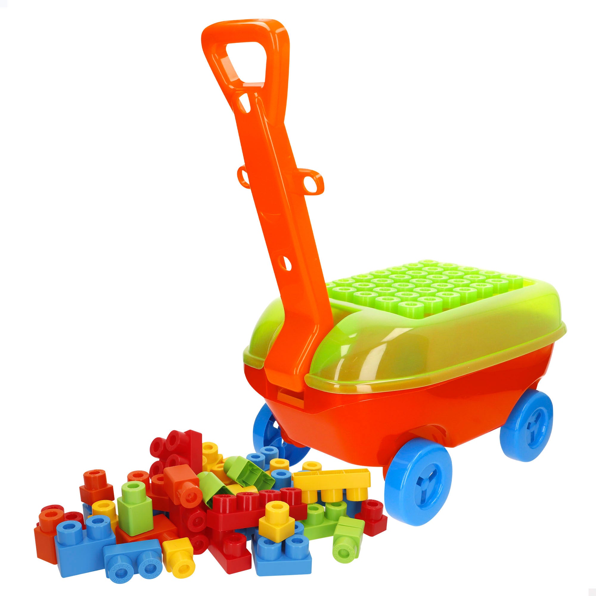 Bloques de construcción con vagoneta Color Blocks