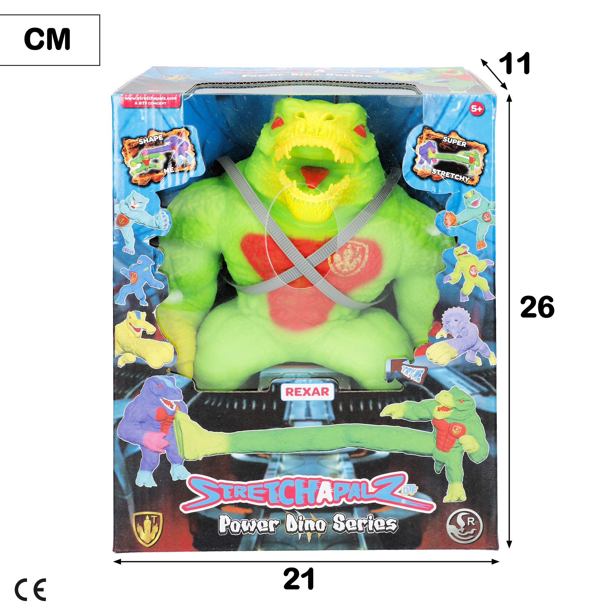 Muñeco elástico antiestrés dinosaurio guerrero Stretchapalz