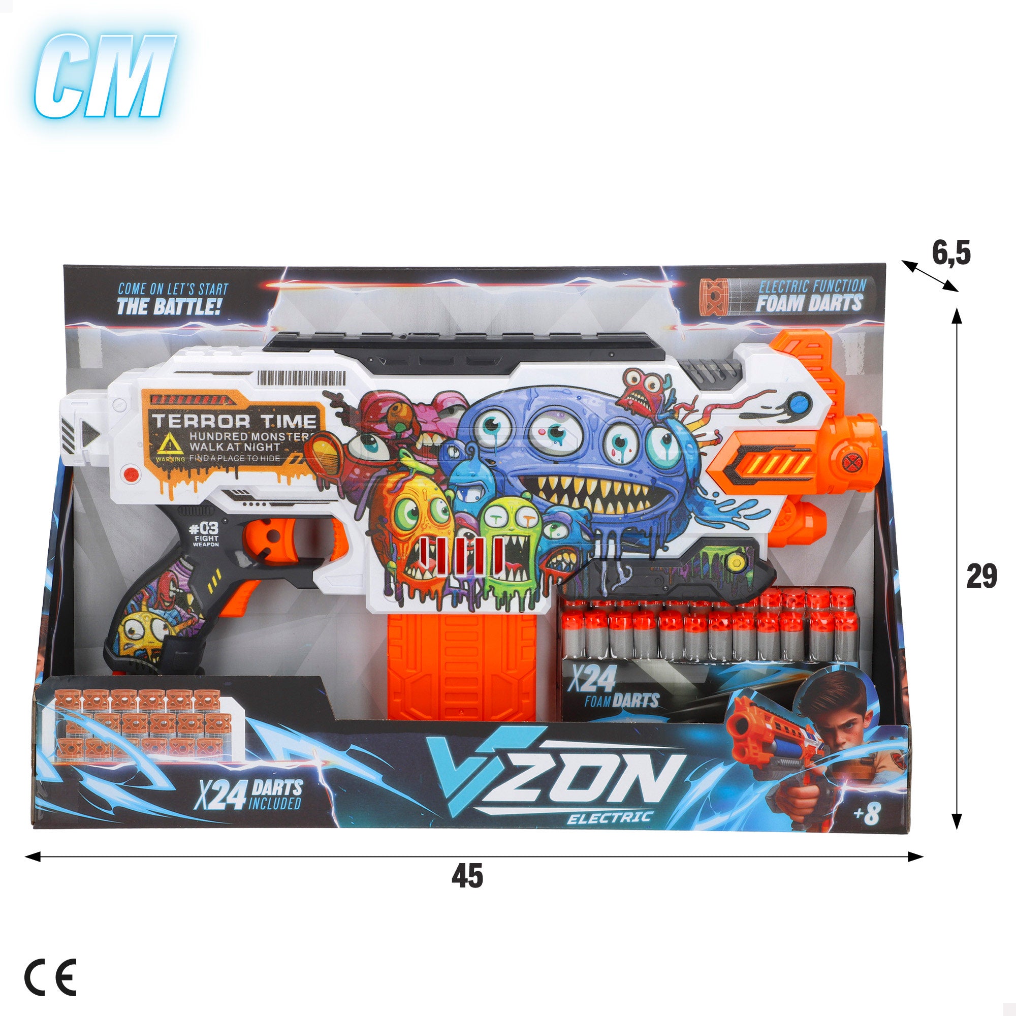 Pistola de juguete eléctrica monstruos con 24 dardos de espuma V-Zone