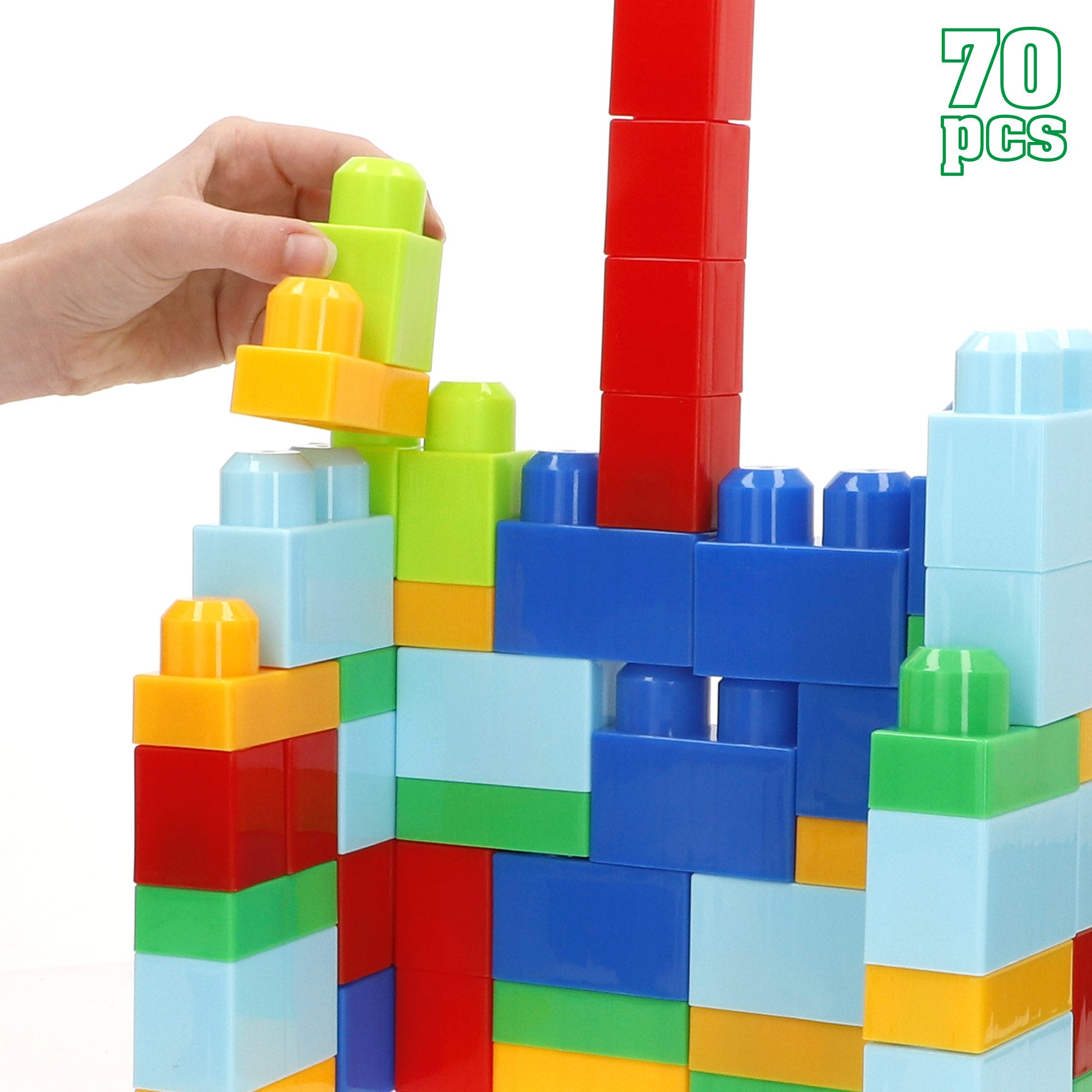 Juego bloques de construcción 70 piezas cohete color aleatorio COLORBABY