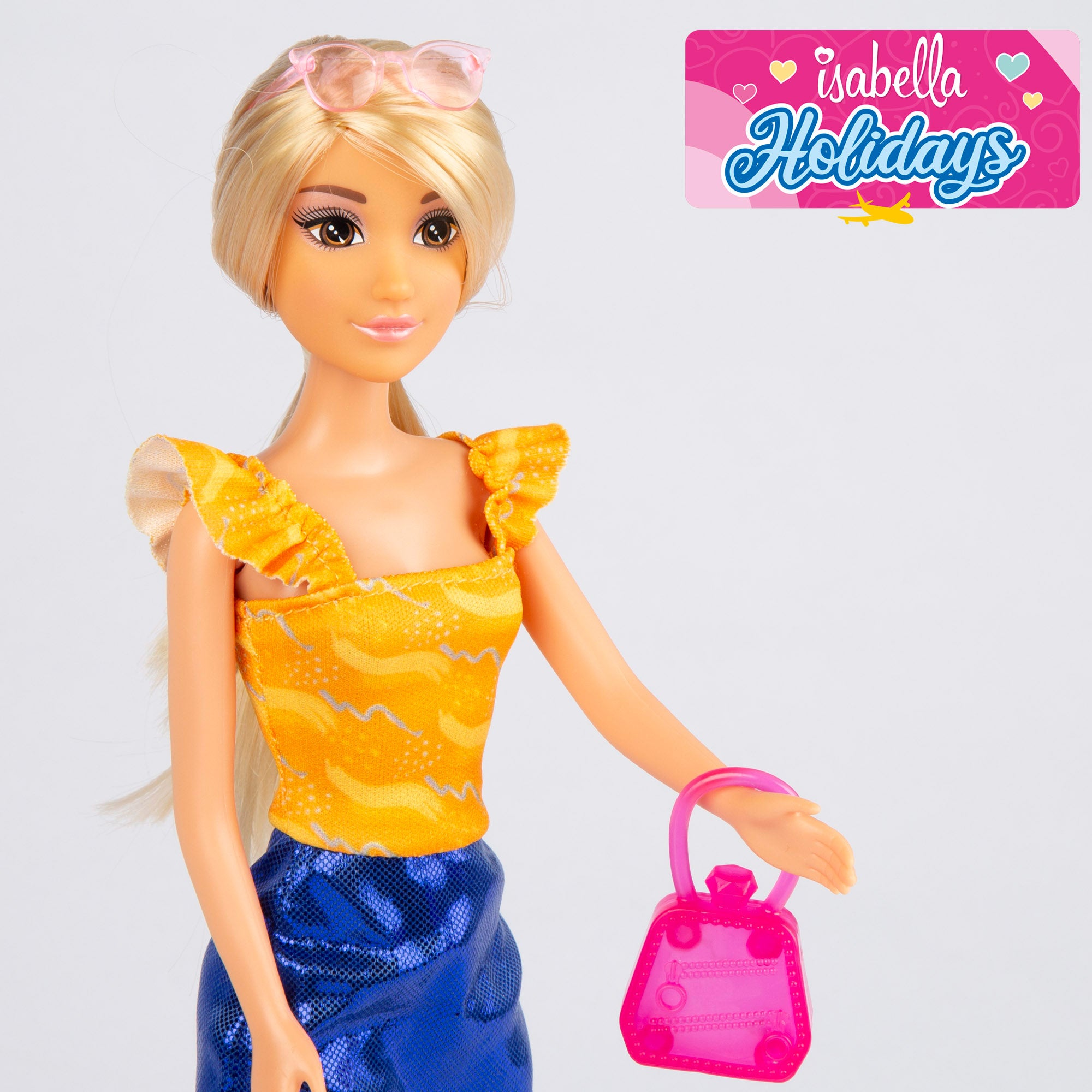 Muñeca con coche deportivo y accesorios Isabella