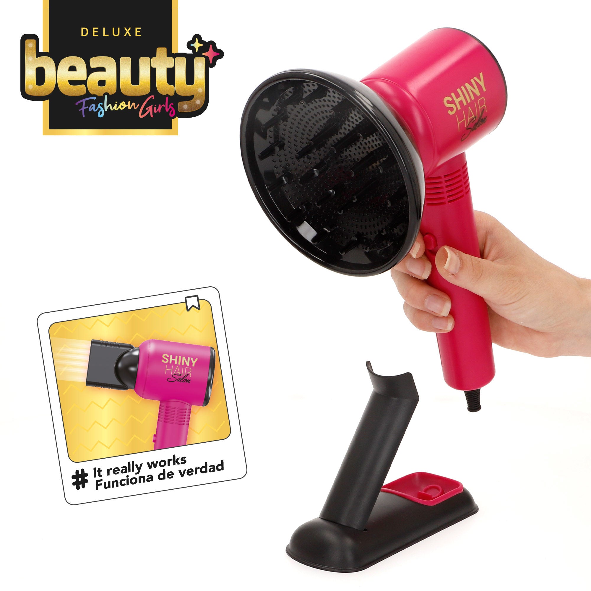 Set peluquería infantil deluxe con secador, plancha y accesorios Beauty