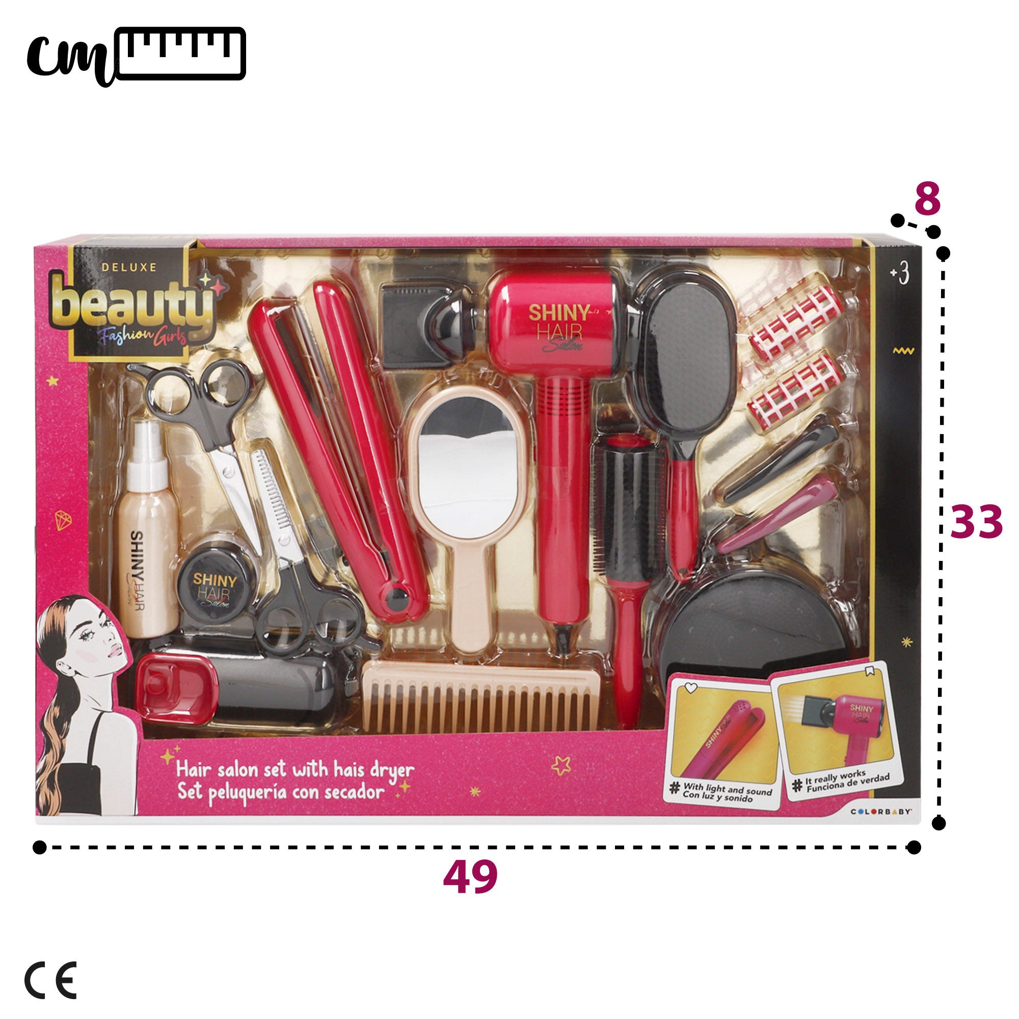 Set peluquería infantil deluxe con secador, plancha y accesorios Beauty