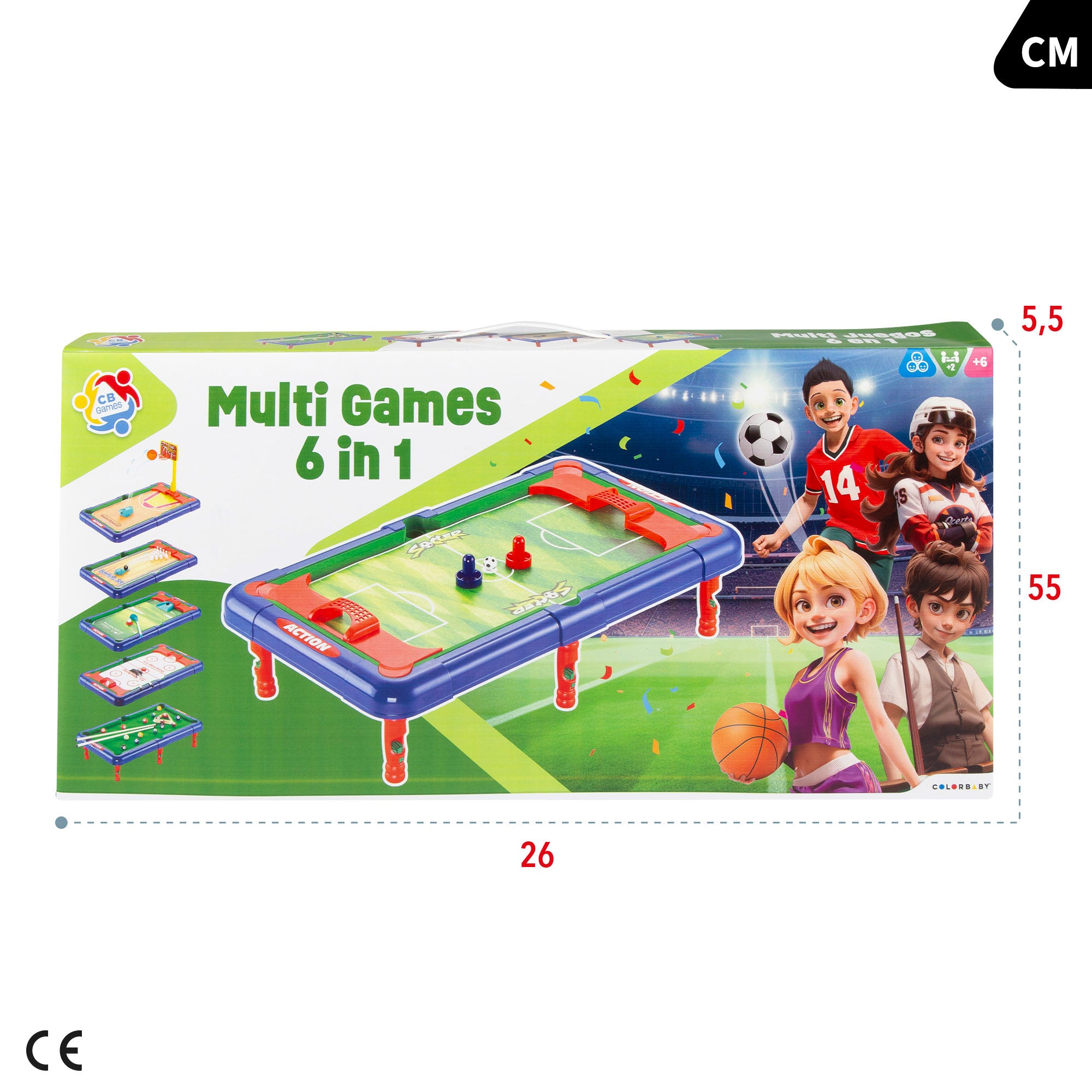 Mesa multijuegos 6 juegos de mesa en 1 43x25x12 cm