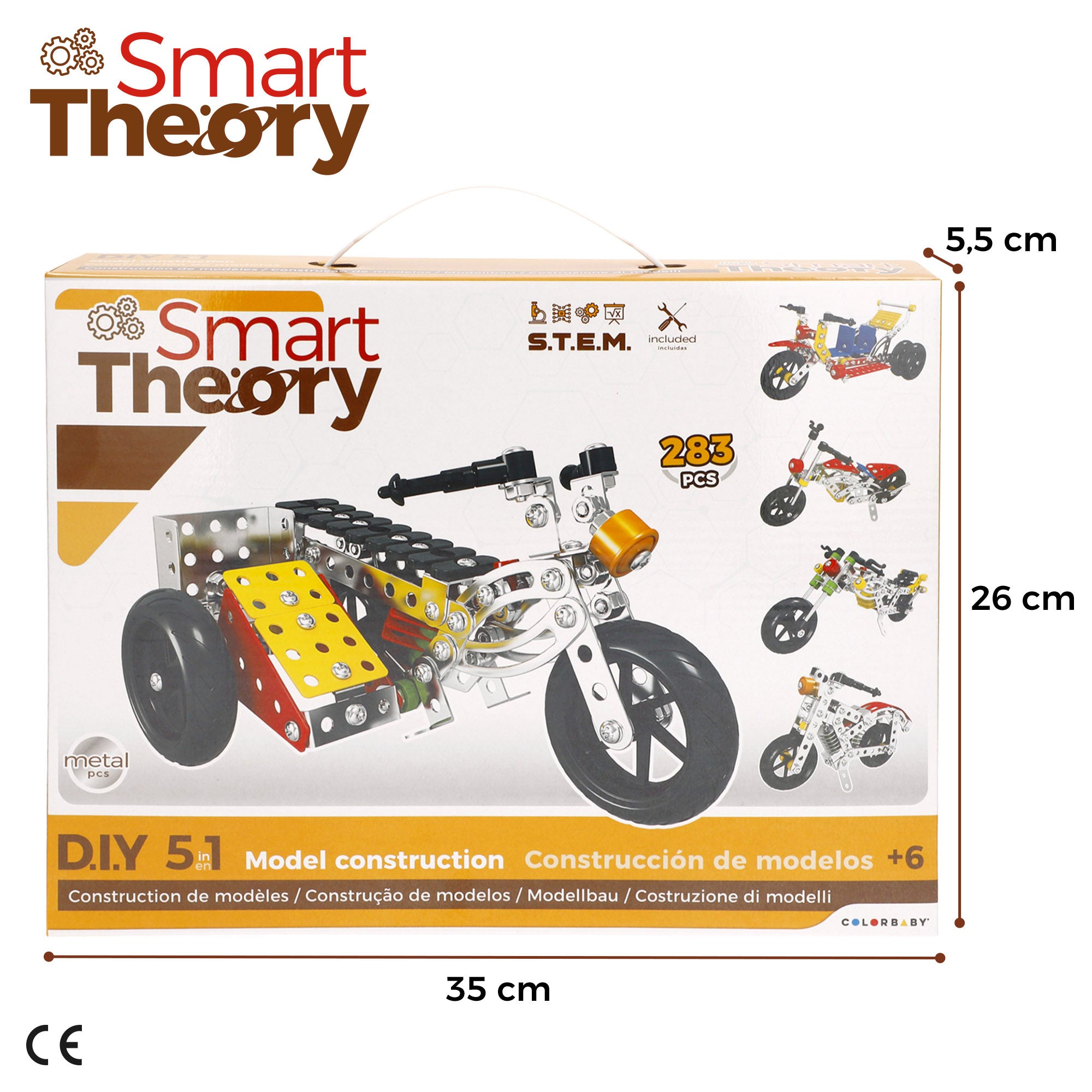 Juego construcción 5 motos de metal 283 piezas Smart Theory