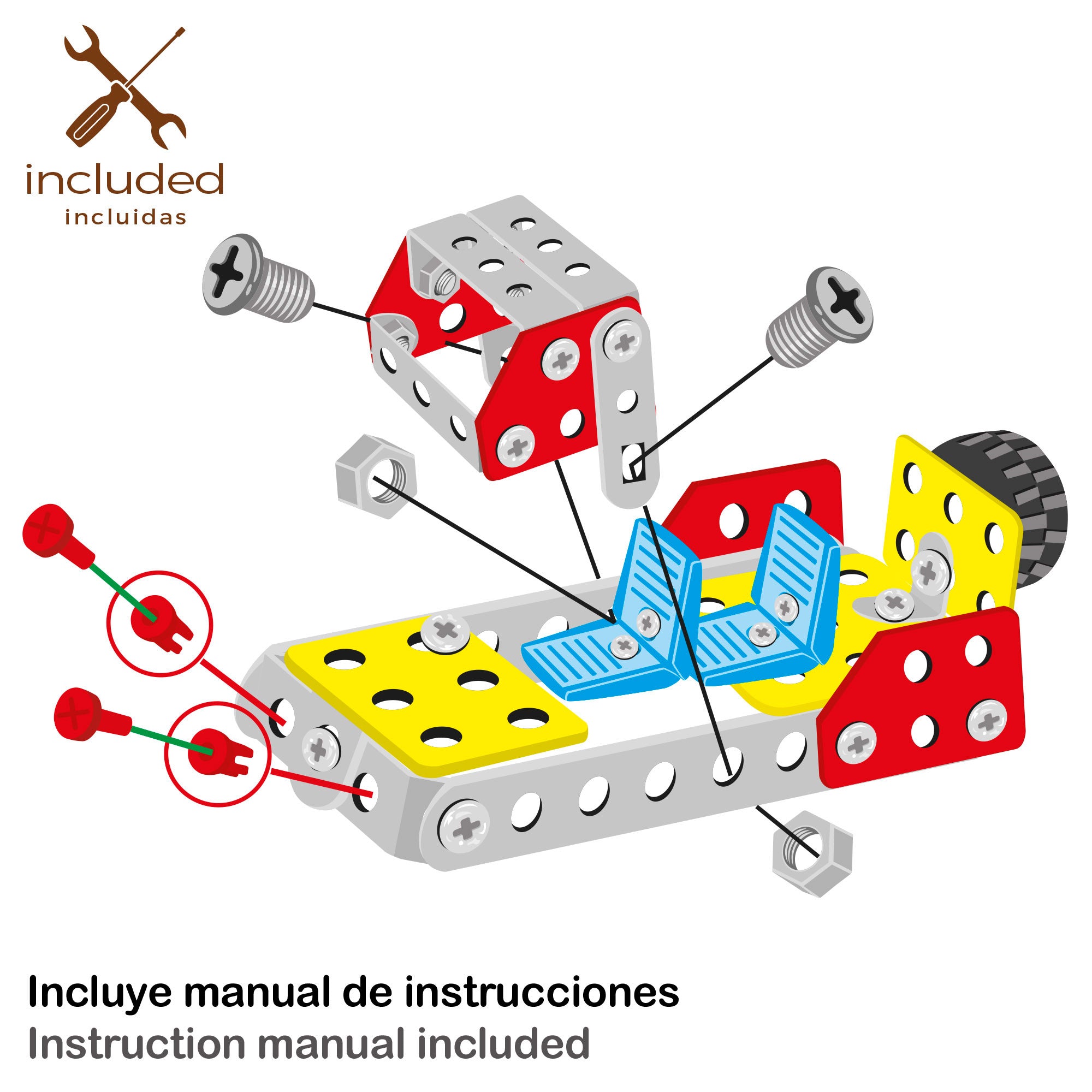 Juego construcción 5 coches de metal 236 piezas Smart Theory