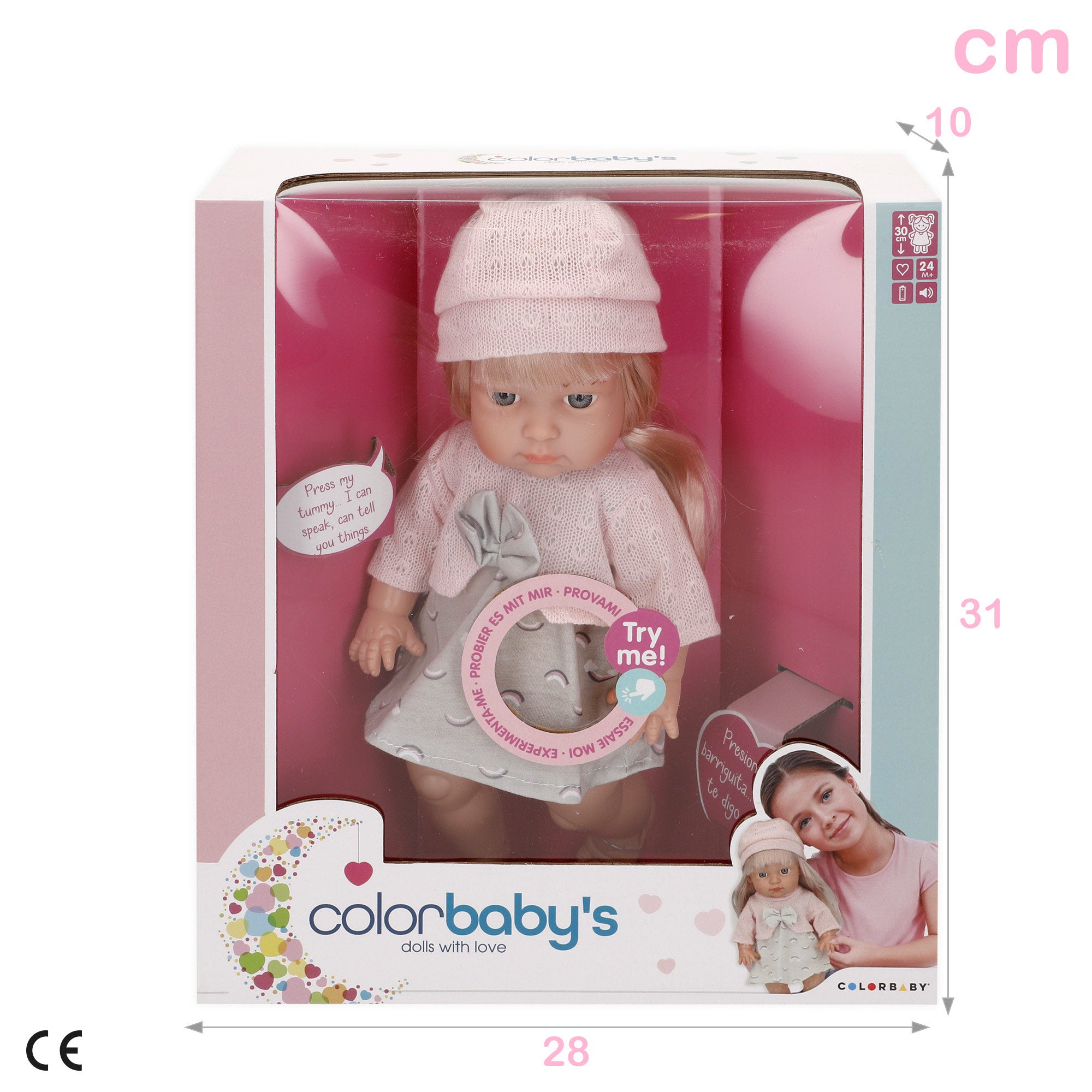 Muñeca 30 cm c/sonidos COLORBABY