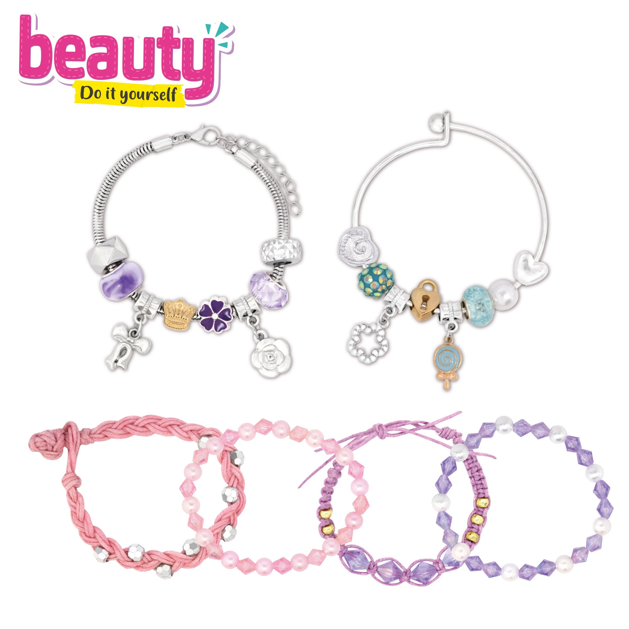 Kit pulseras charms Beauty