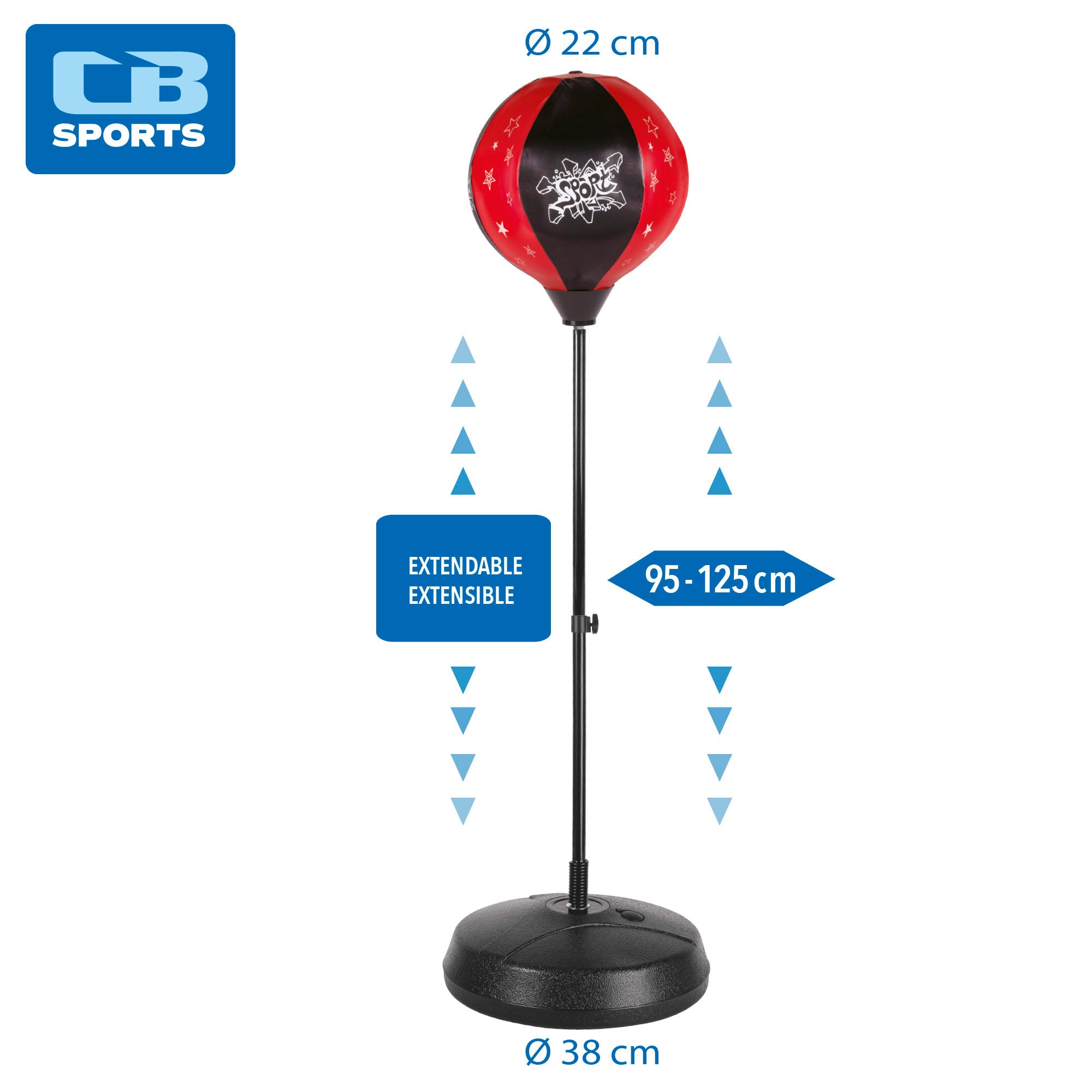 Saco boxeo infantil con guantes e hinchador CB Sports