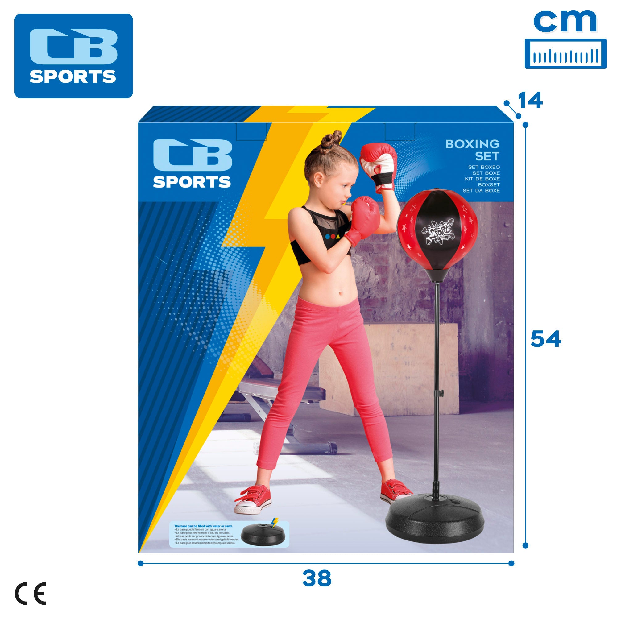 Saco boxeo infantil con guantes e hinchador CB Sports