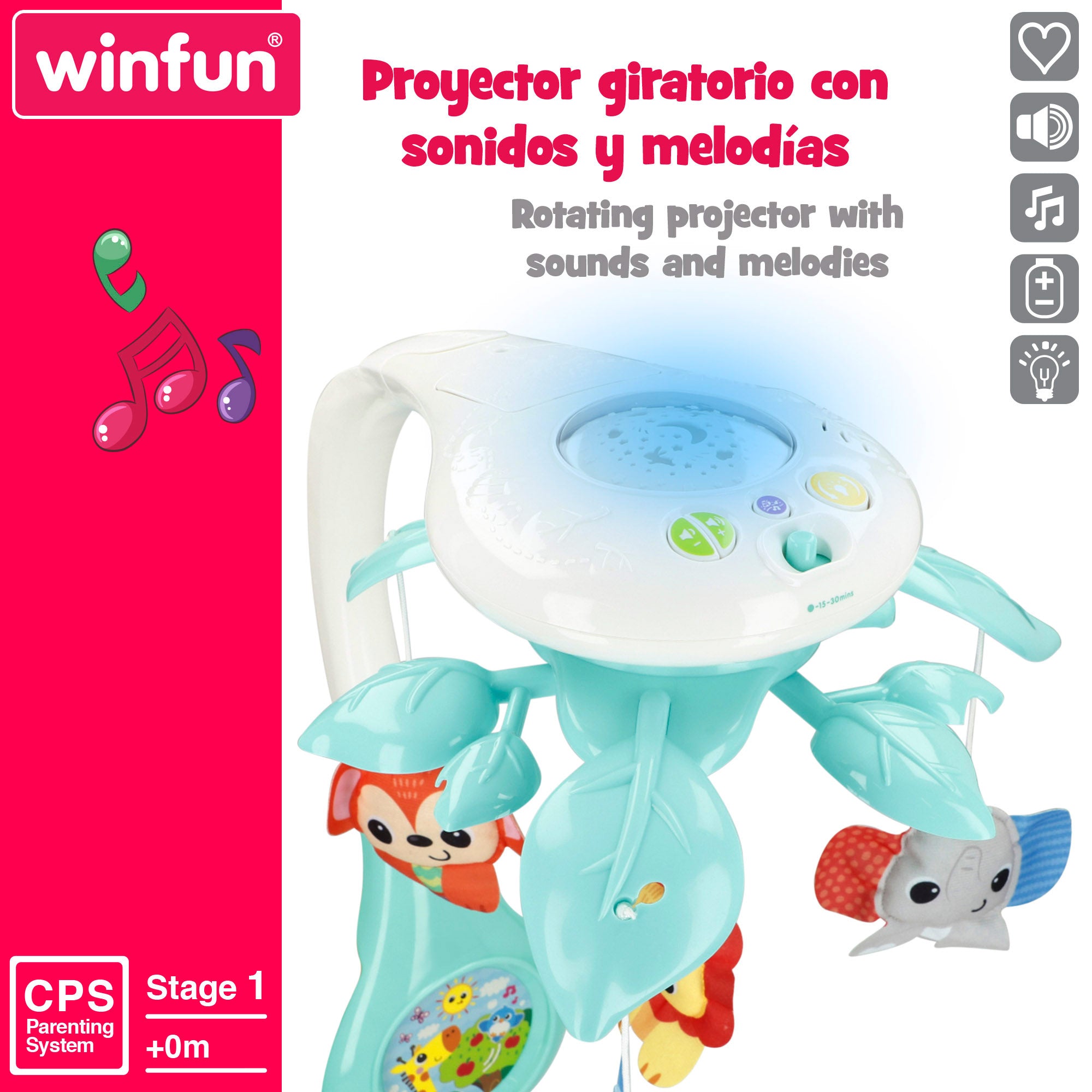 Winfun Móvil cuna con proyector y música