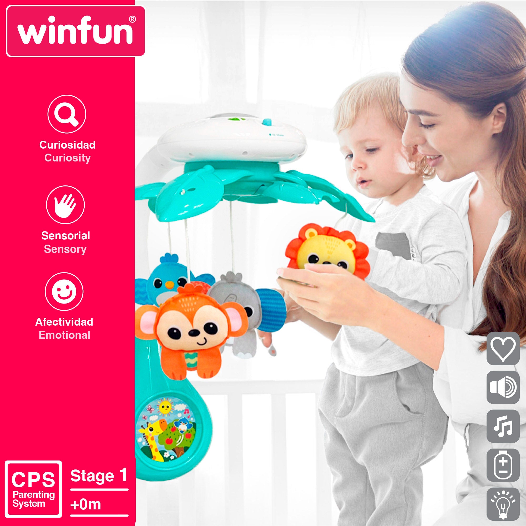 Winfun Móvil cuna con proyector y música