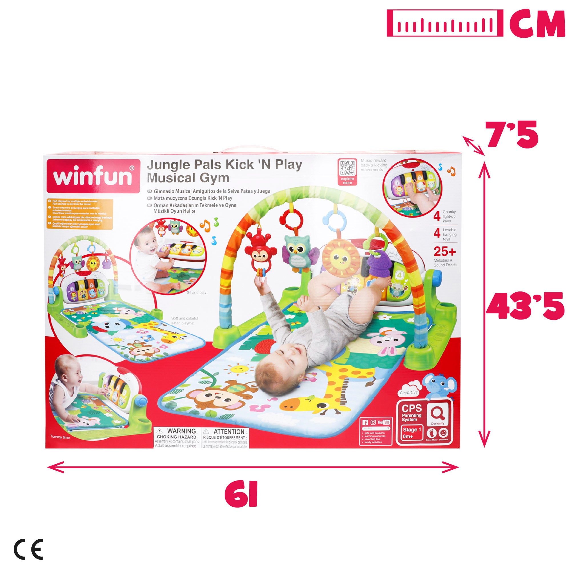 Winfun Alfombra gimnasio bebé musical animales jungla