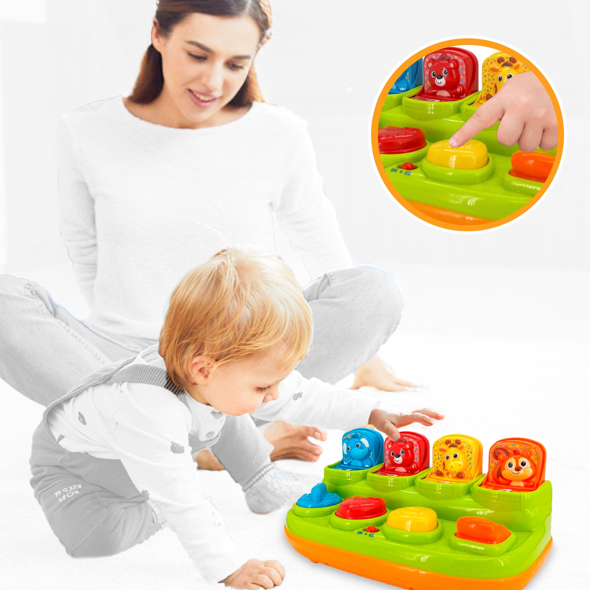 Winfun Juguete interactivo animales saltarines bilingüe con sonido