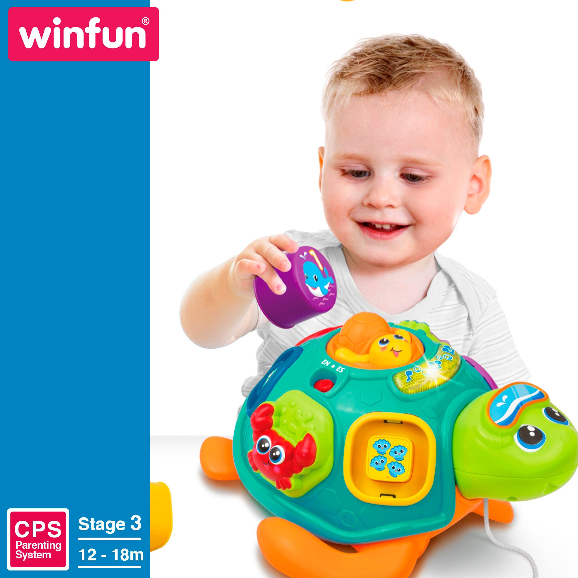 Winfun Arrastre musical tortuga con luz y sonido