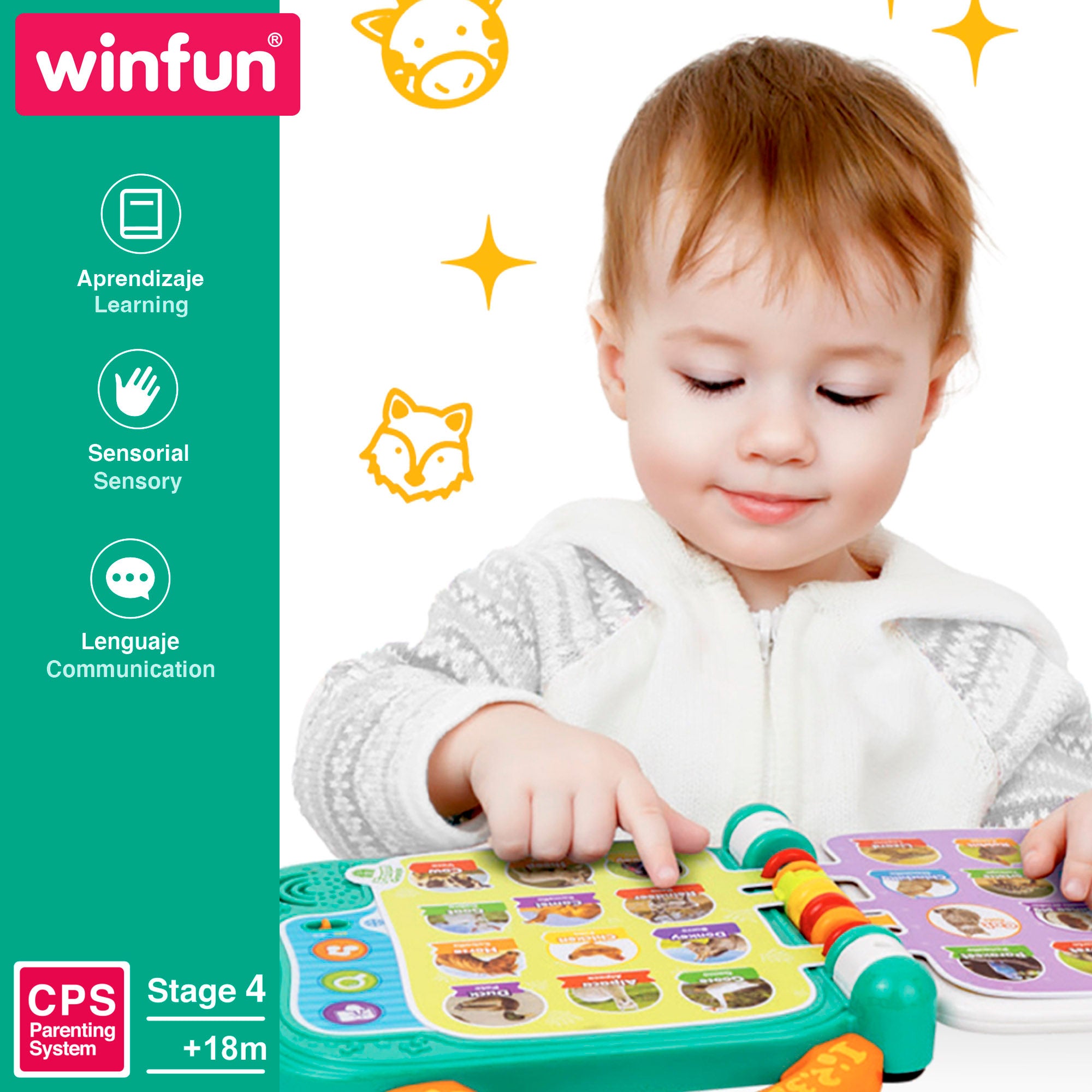 Winfun Libro infantil aprendizaje bilingüe 101 animales