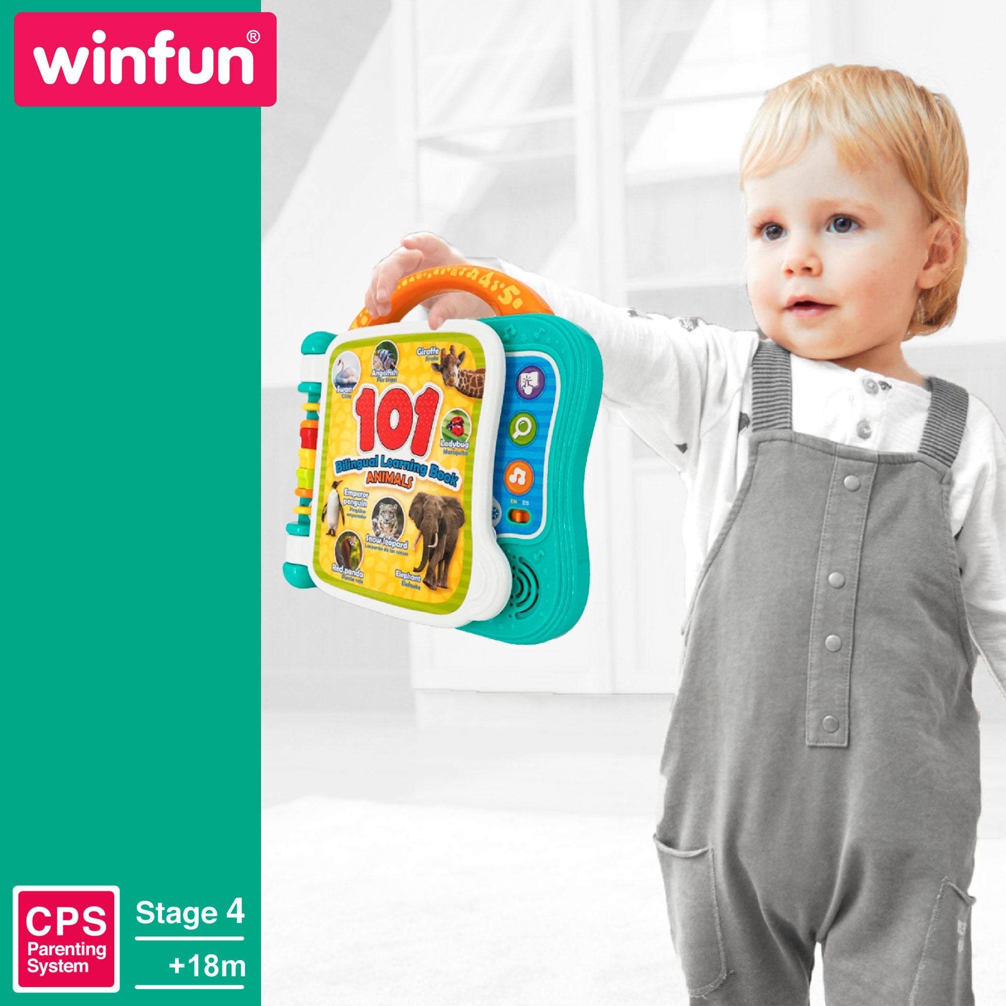 Winfun Libro infantil aprendizaje bilingüe 101 animales