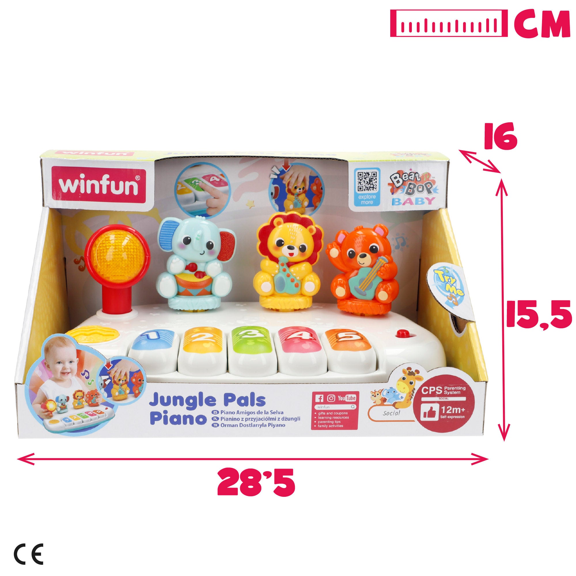 Winfun Piano infantil animales de la jungla con 5 teclas