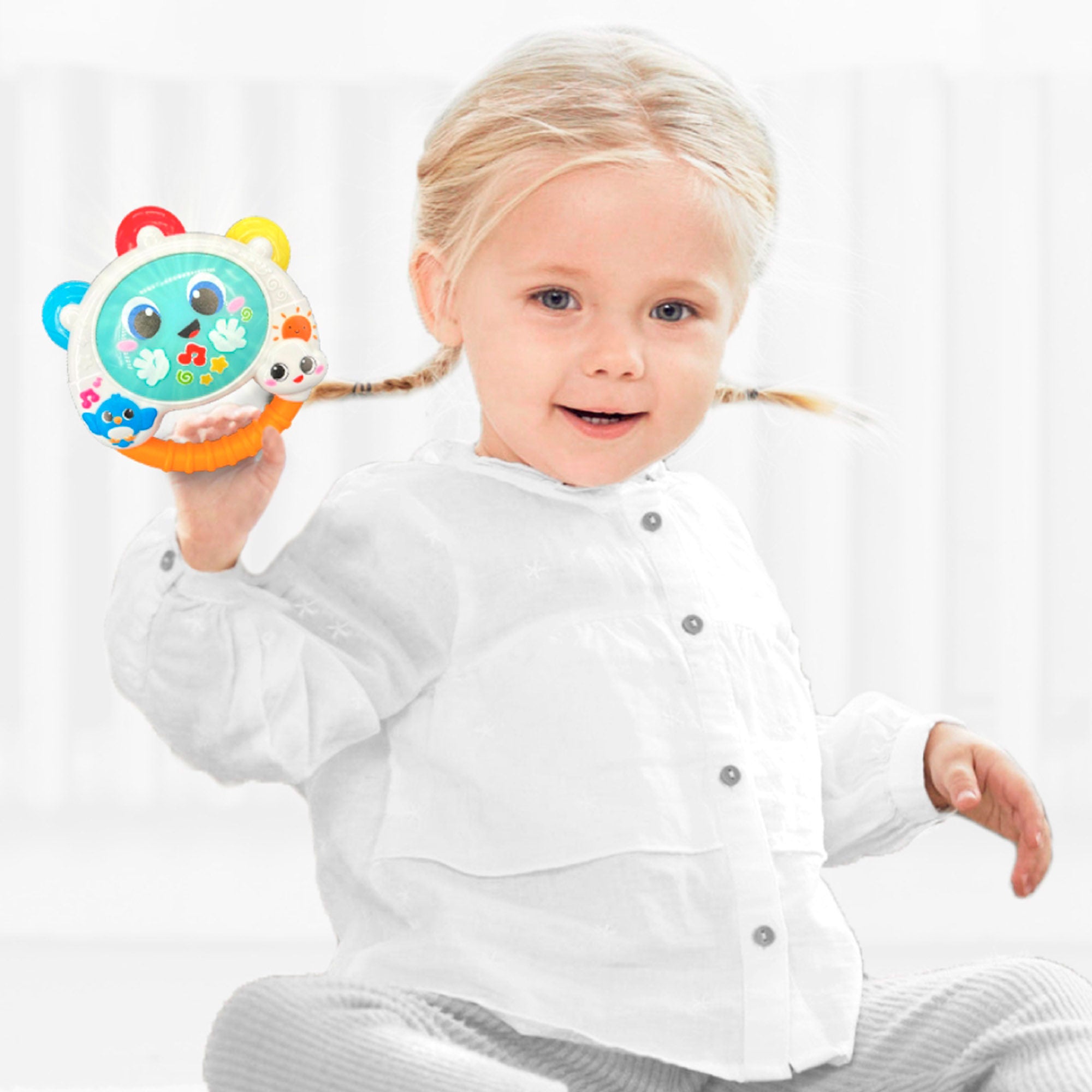 Winfun Pandereta infantil y sonajero con luz y sonido