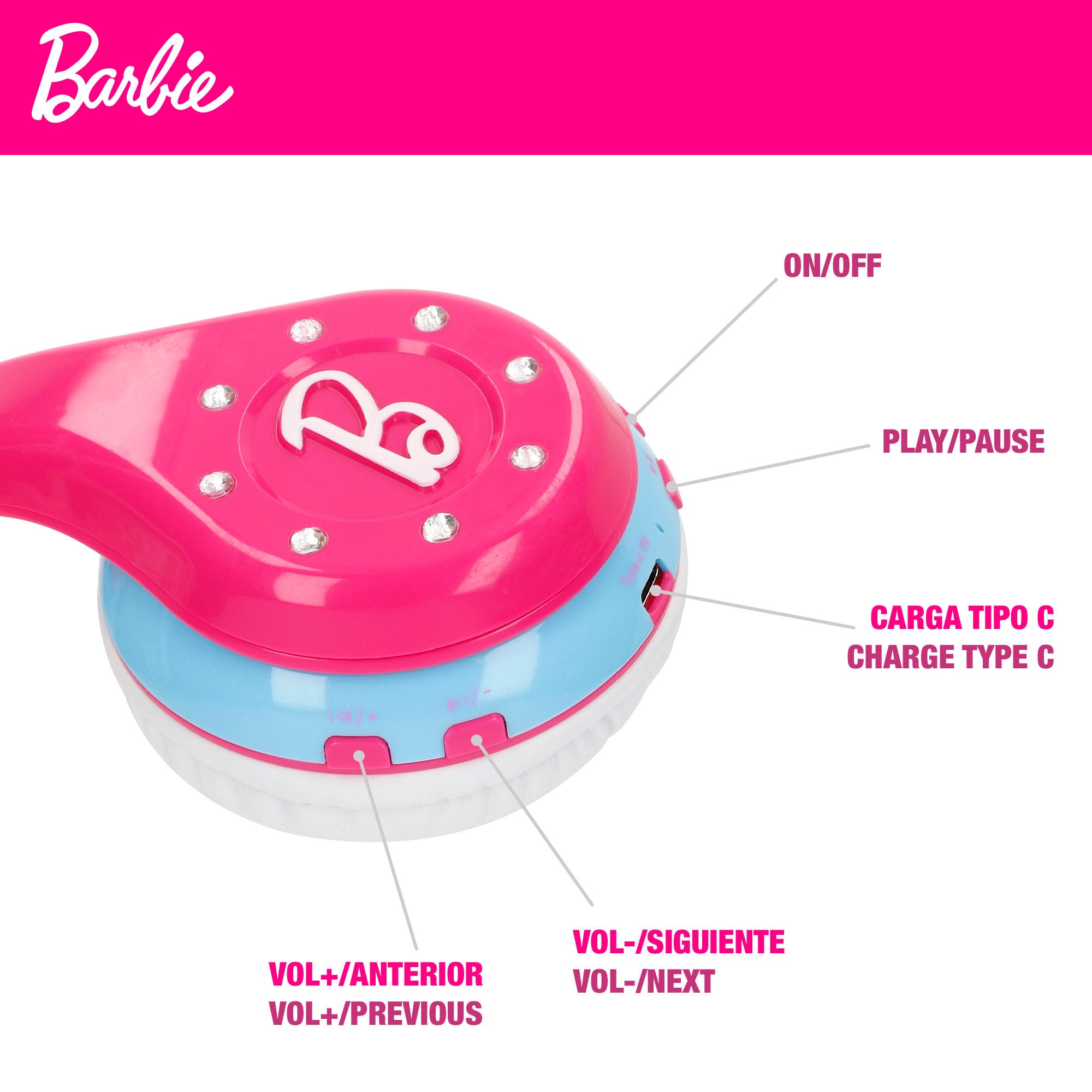 Barbie Auriculares infantiles con bluetooth