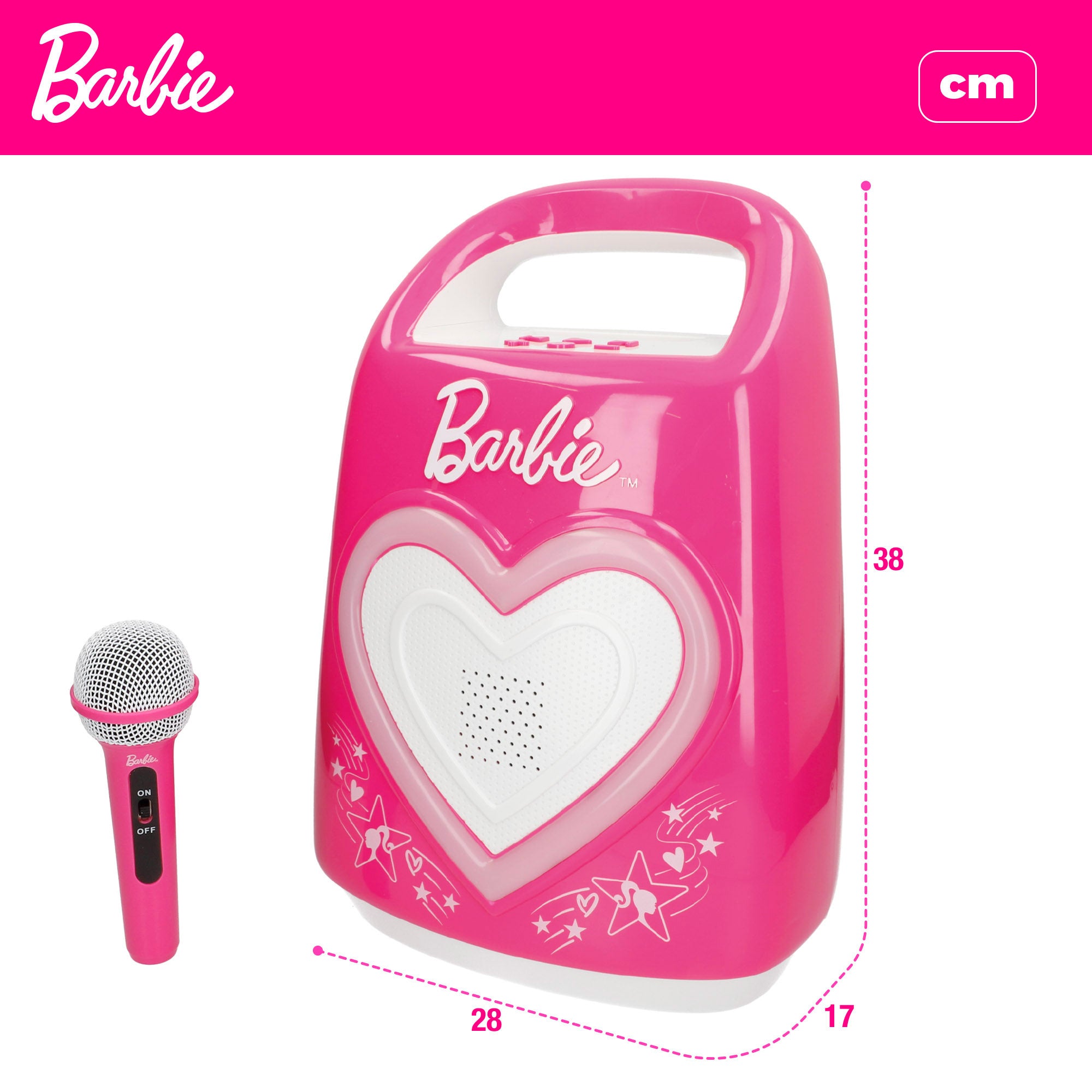 Barbie Altavoz karaoke portátil para niños con micrófono